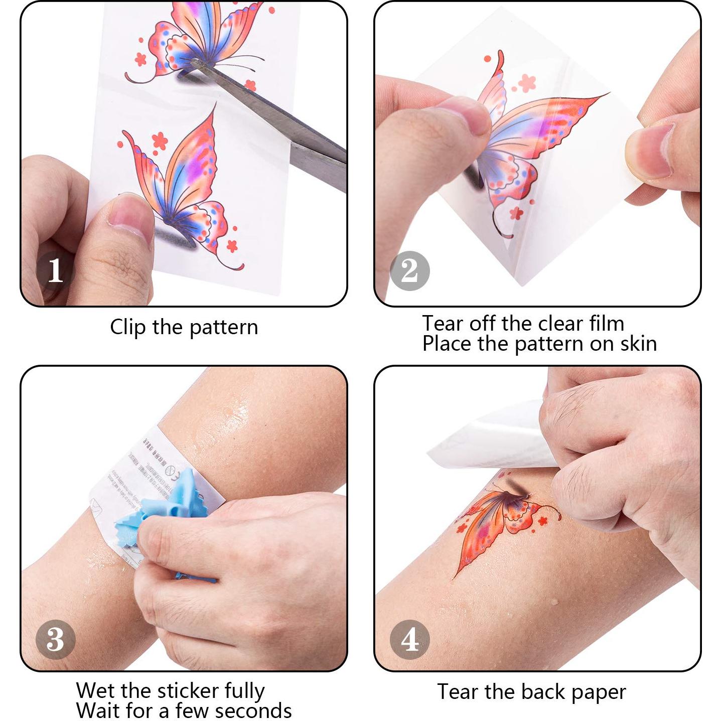 Tatuajes Temporales 3D Mariposas y Flores 126 Pcs