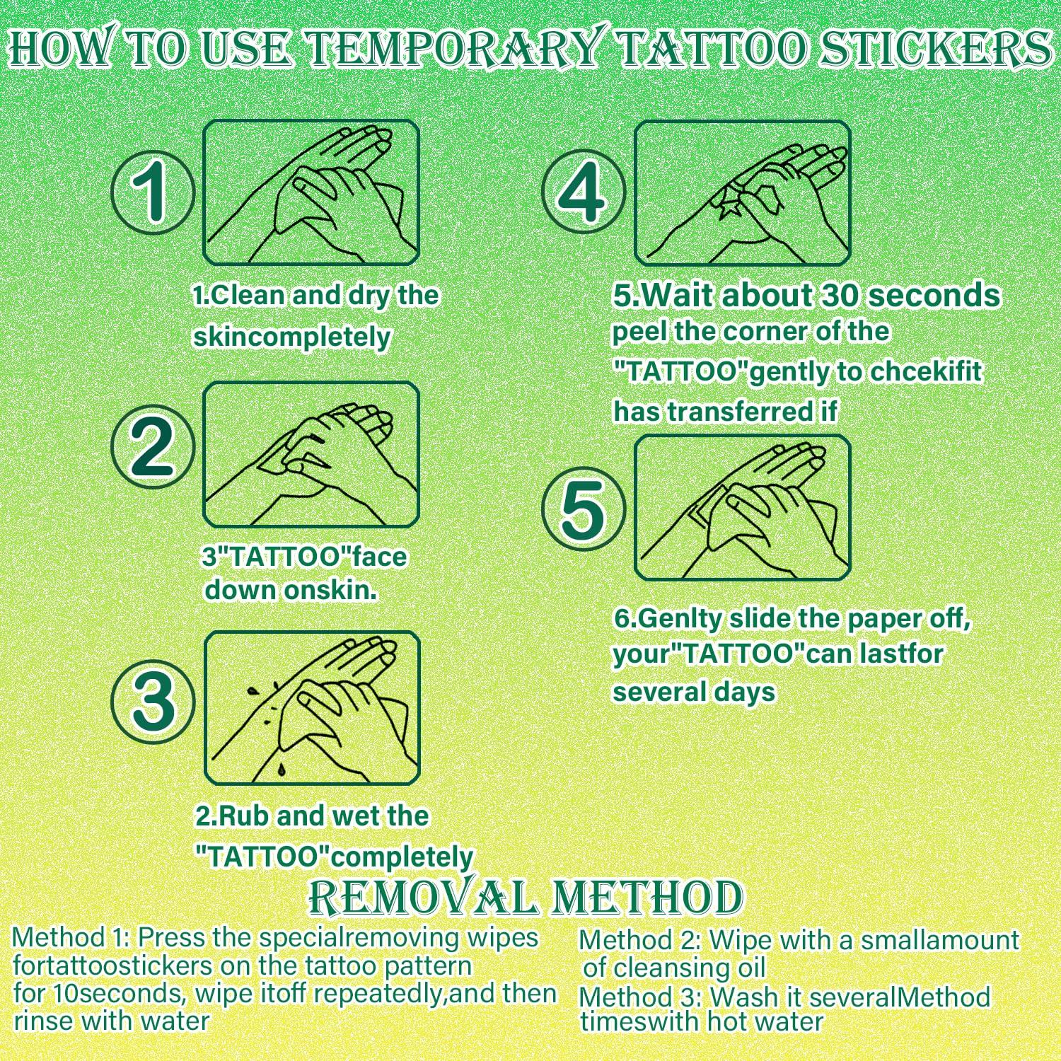 102 Tatuajes Temporales de Animales Acuarelados UVUXO