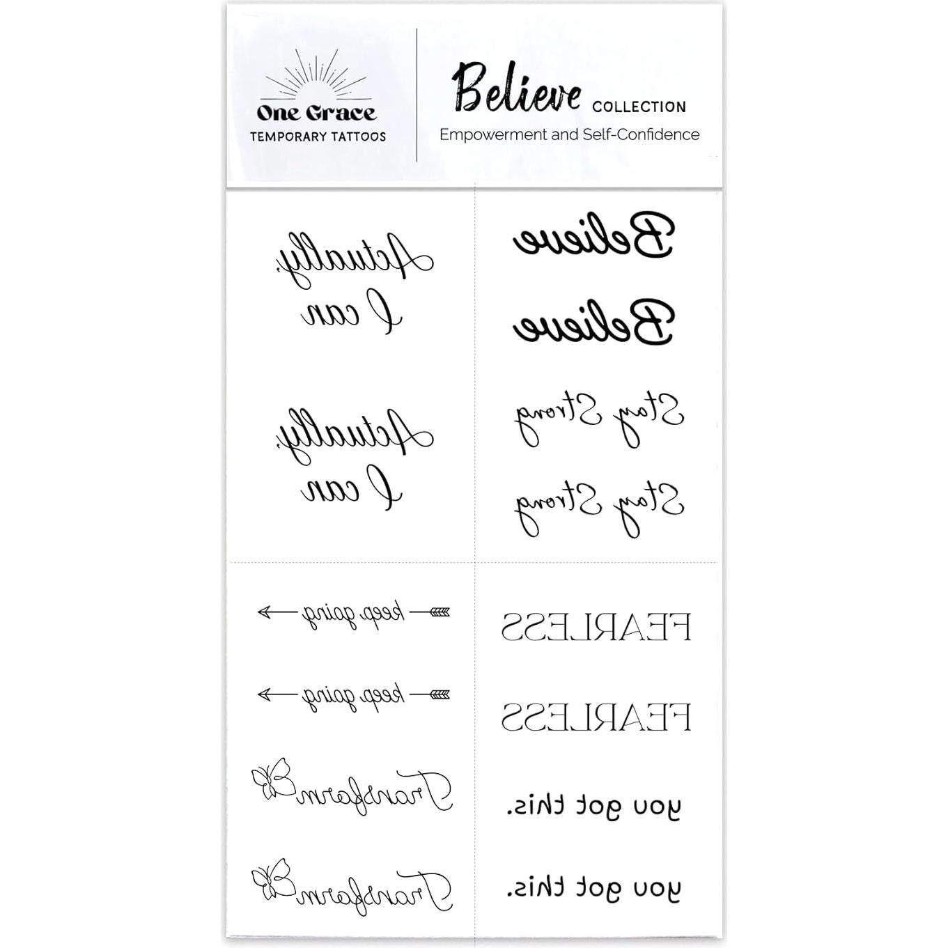 Tatuajes Temporales Inspiradores One Grace - Mini Realistas