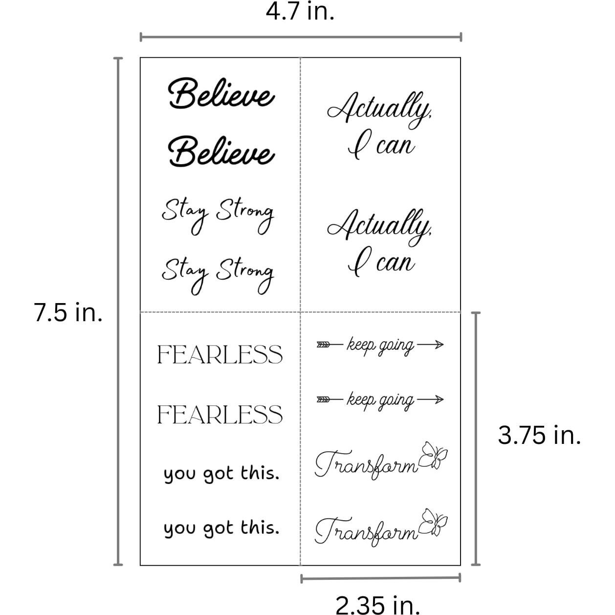 Tatuajes Temporales Inspiradores One Grace - Mini Realistas