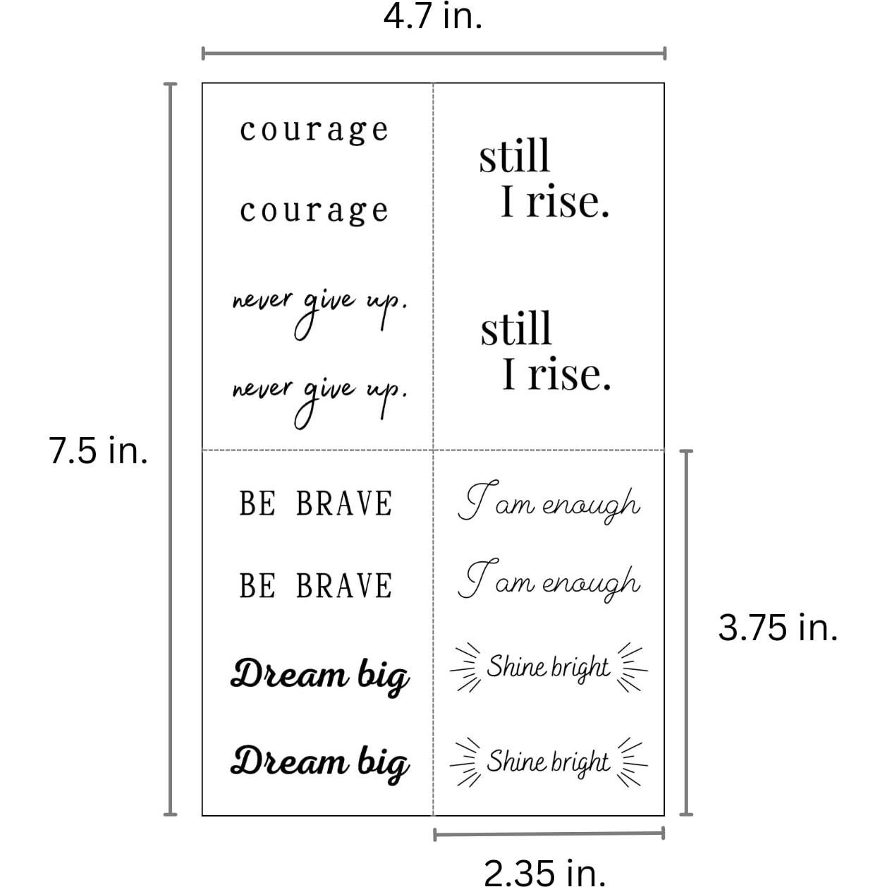 Tatuajes Temporales Inspiradores One Grace - Mini Realistas