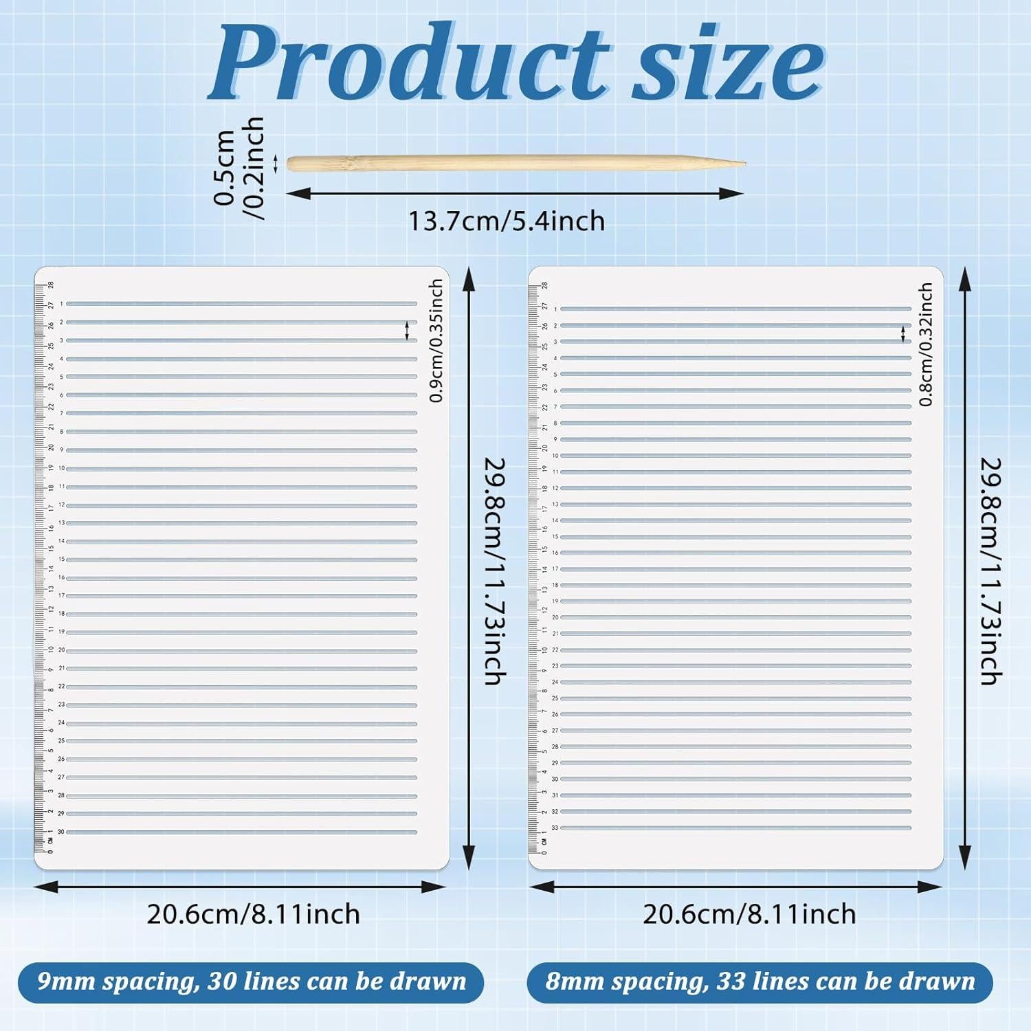 Plantilla de stencil de línea recta 2 PCS InnoHHustle 30.5x23 cm