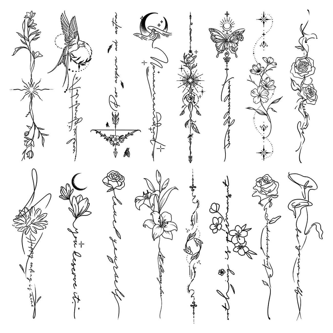 Tatuajes Temporales CHARLNET para Mujeres - 45 Pcs Resistentes