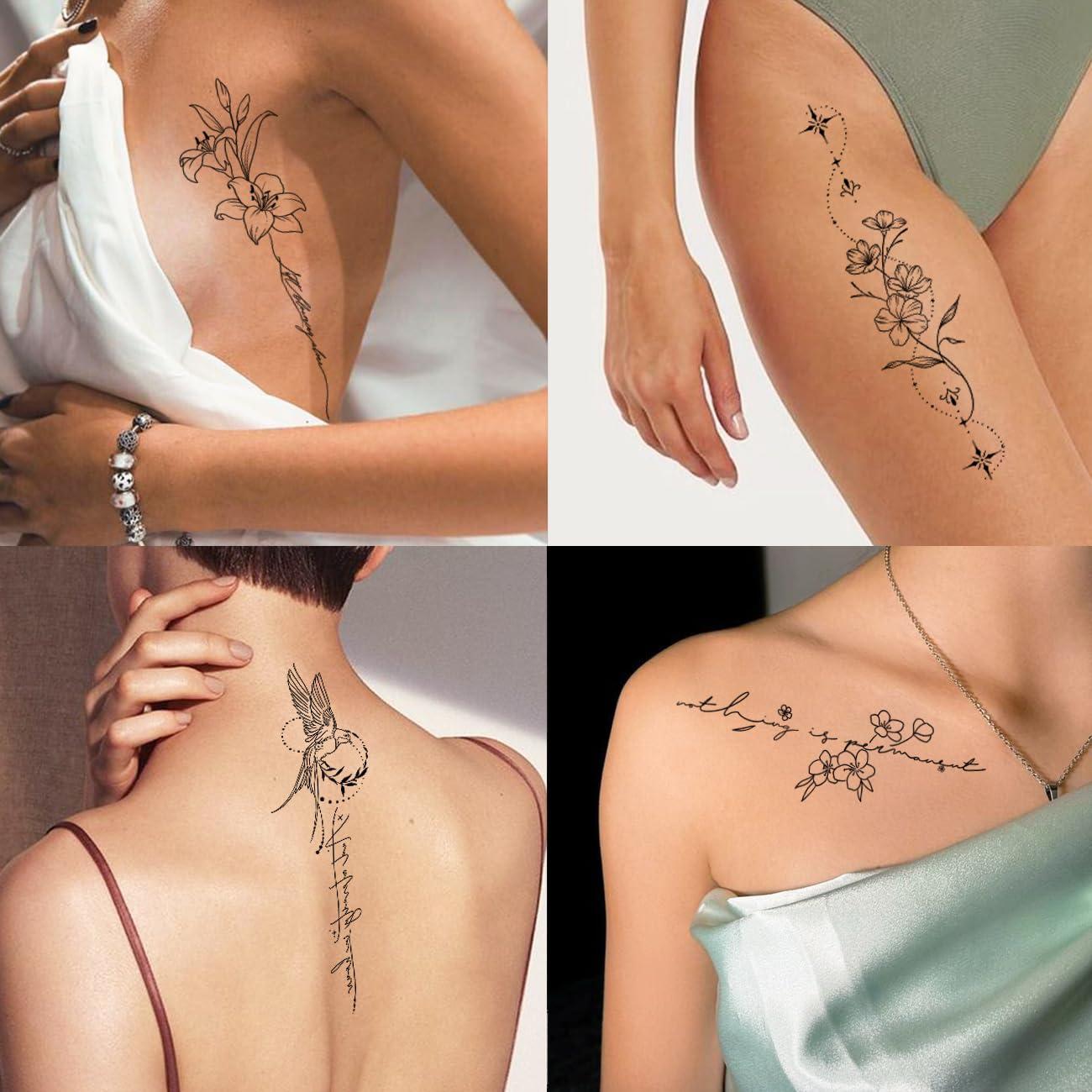 Tatuajes Temporales CHARLNET para Mujeres - 45 Pcs Resistentes