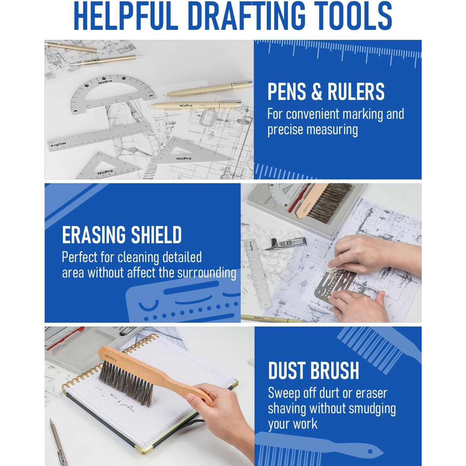 Juego de Dibujo Profesional Nicpro 21 Piezas con Estuche