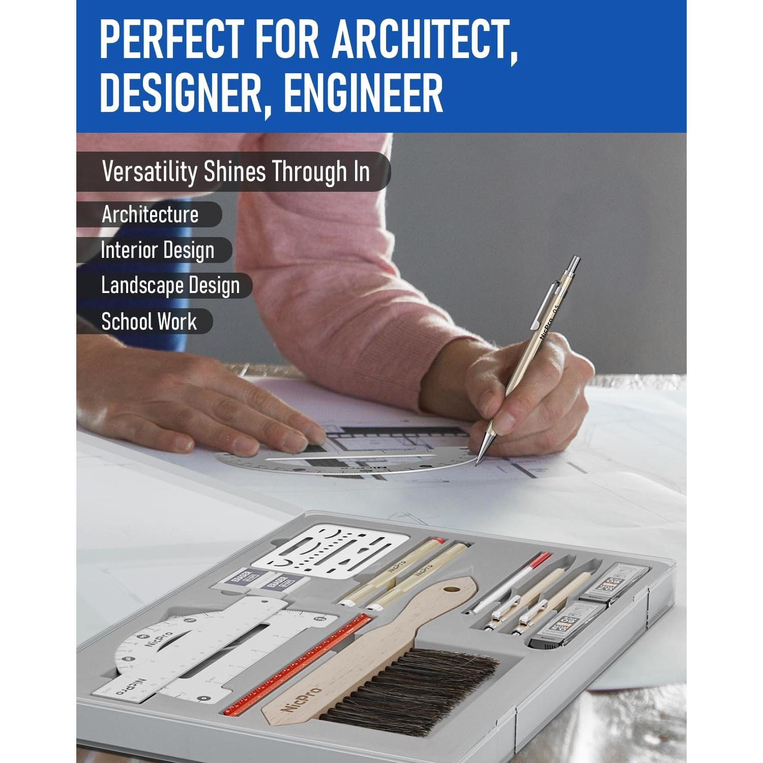 Juego de Dibujo Profesional Nicpro 21 Piezas con Estuche