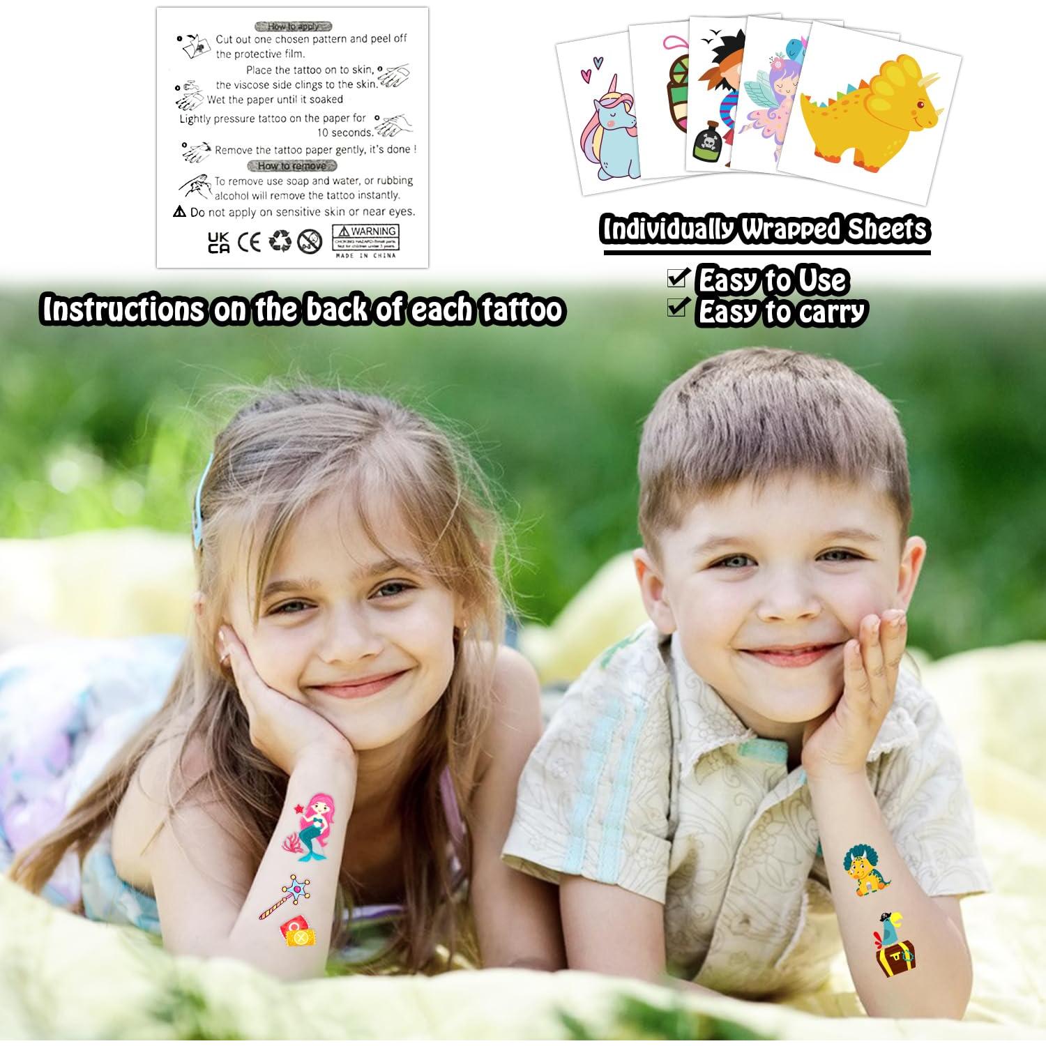 Tatuajes Temporales Partywind 408 PCS para Niños - Mezclado