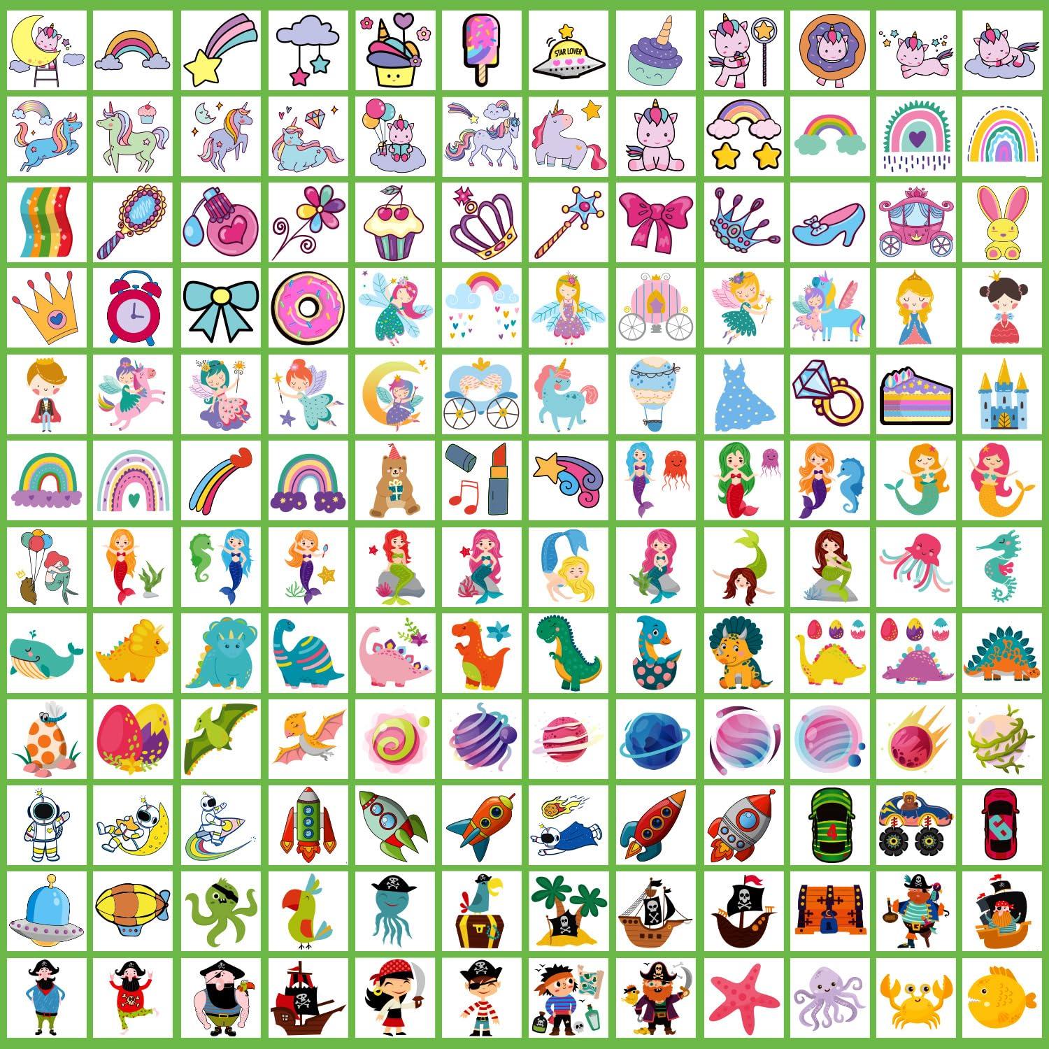 Tatuajes Temporales Partywind 408 PCS para Niños - Mezclado