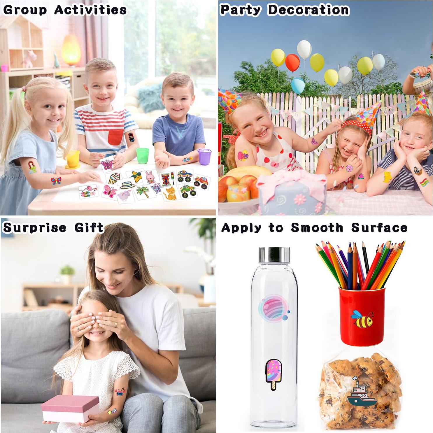 Tatuajes Temporales Partywind 408 PCS para Niños - Mezclado