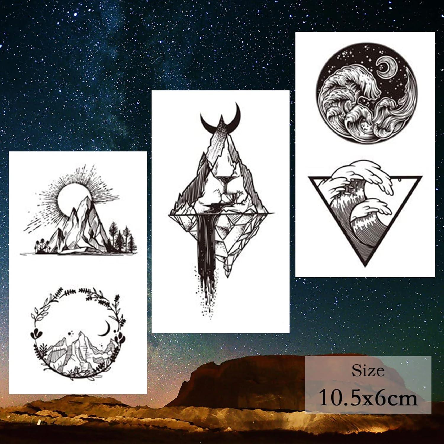 62 Hojas Tatuajes Temporales Hotoyannia Geometría Impermeables