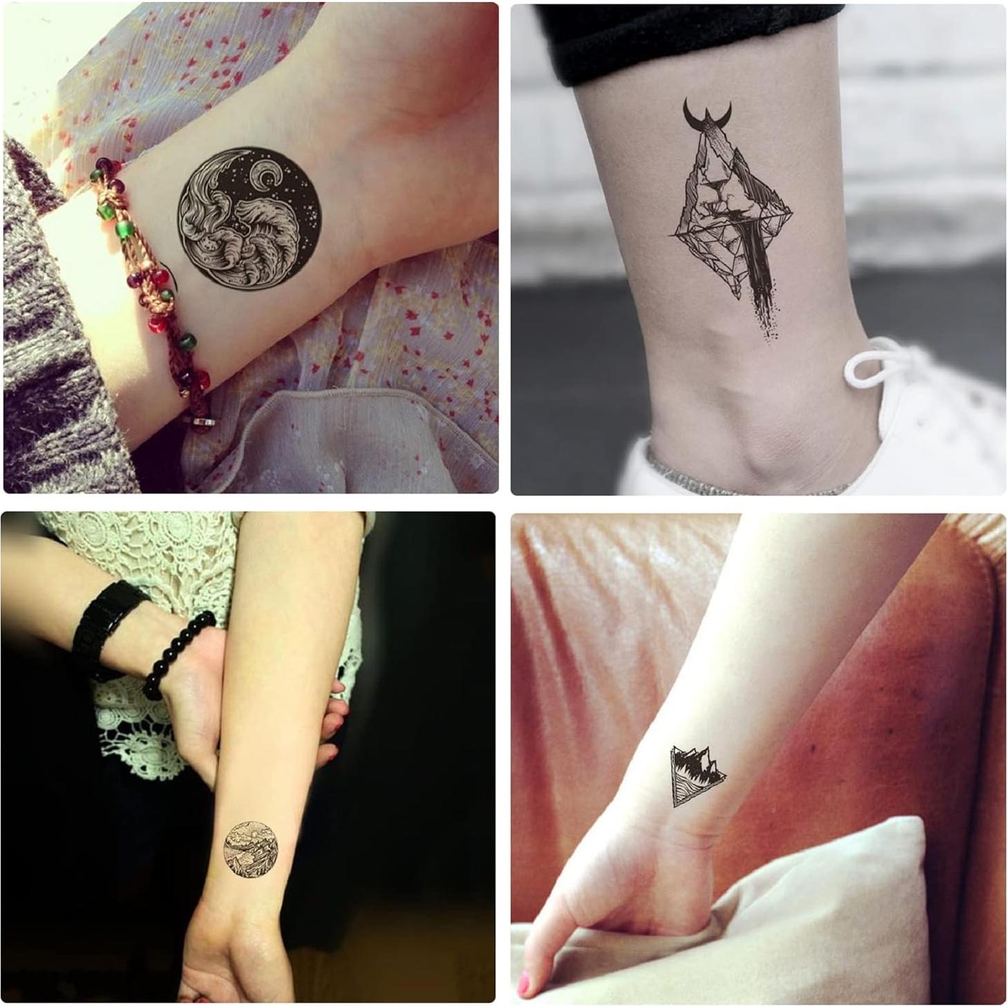 62 Hojas Tatuajes Temporales Hotoyannia Geometría Impermeables