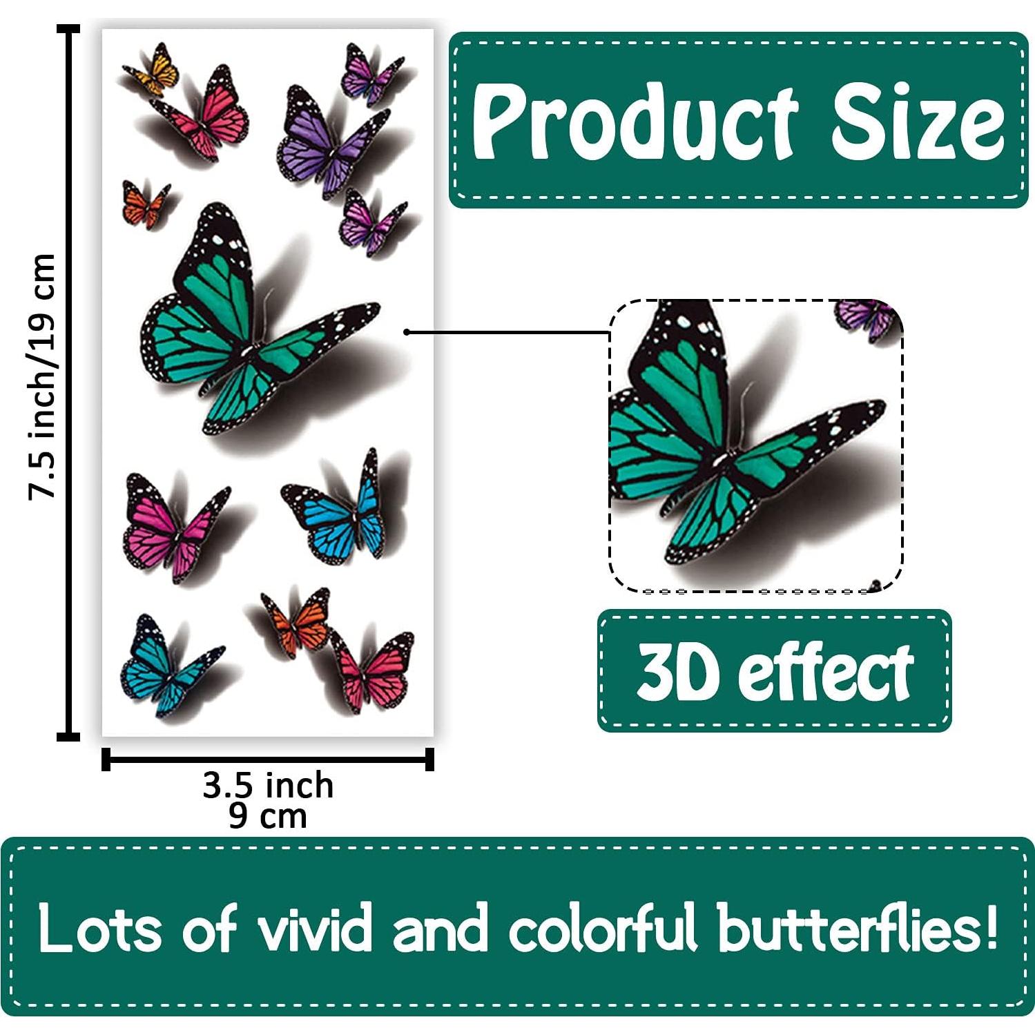 Tatuajes Temporales Cerlaza 78 Estilos Mariposas y Flores