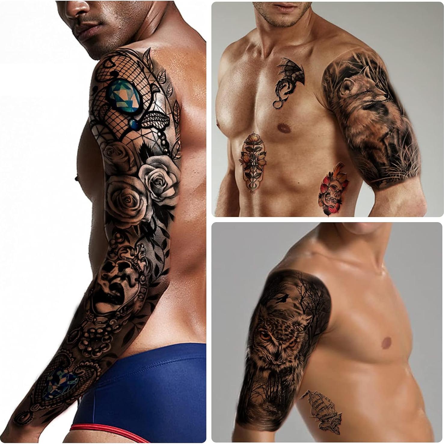 46 Hojas de Tatuajes Temporales Yazhiji - Calaveras y Animales