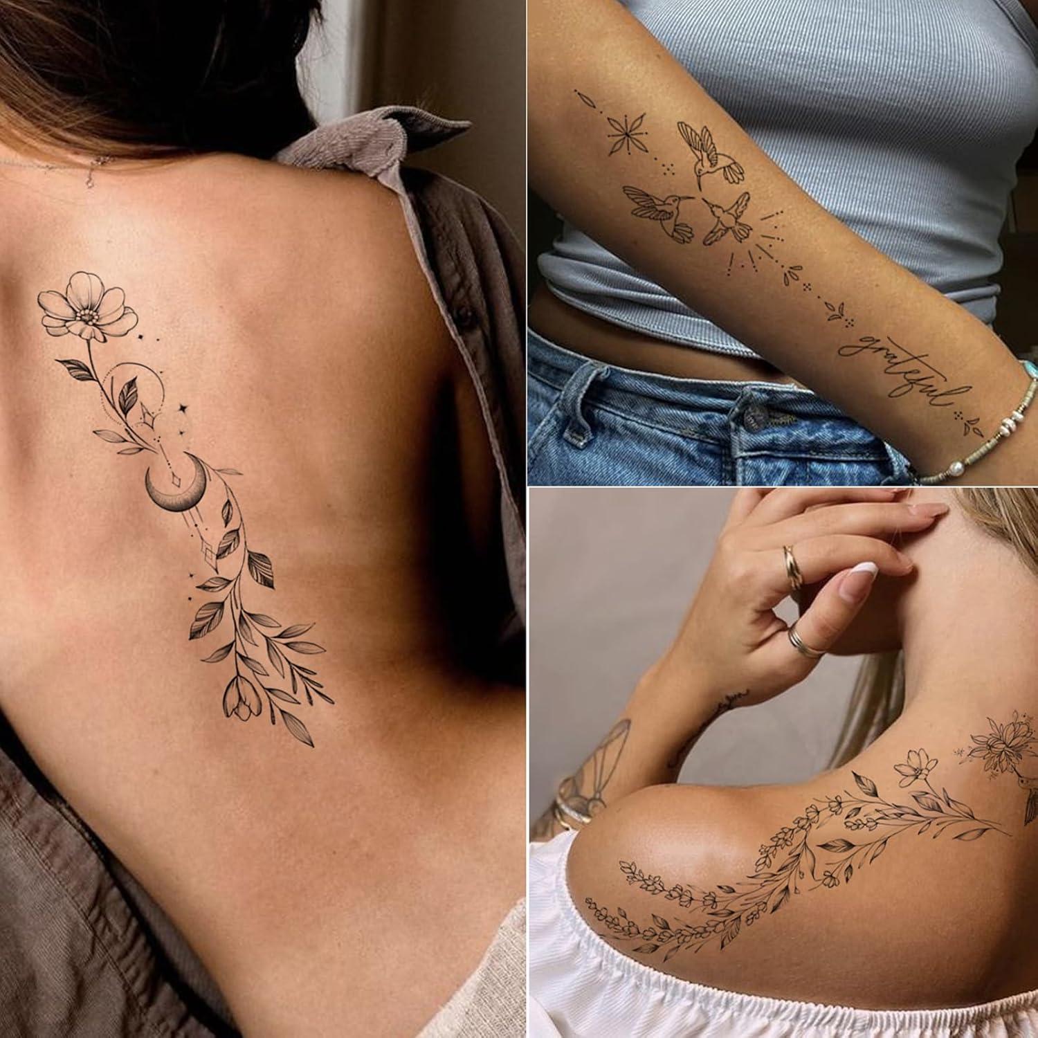 Tatuajes Temporales Tazimi Florales - 24 Hojas Impermeables