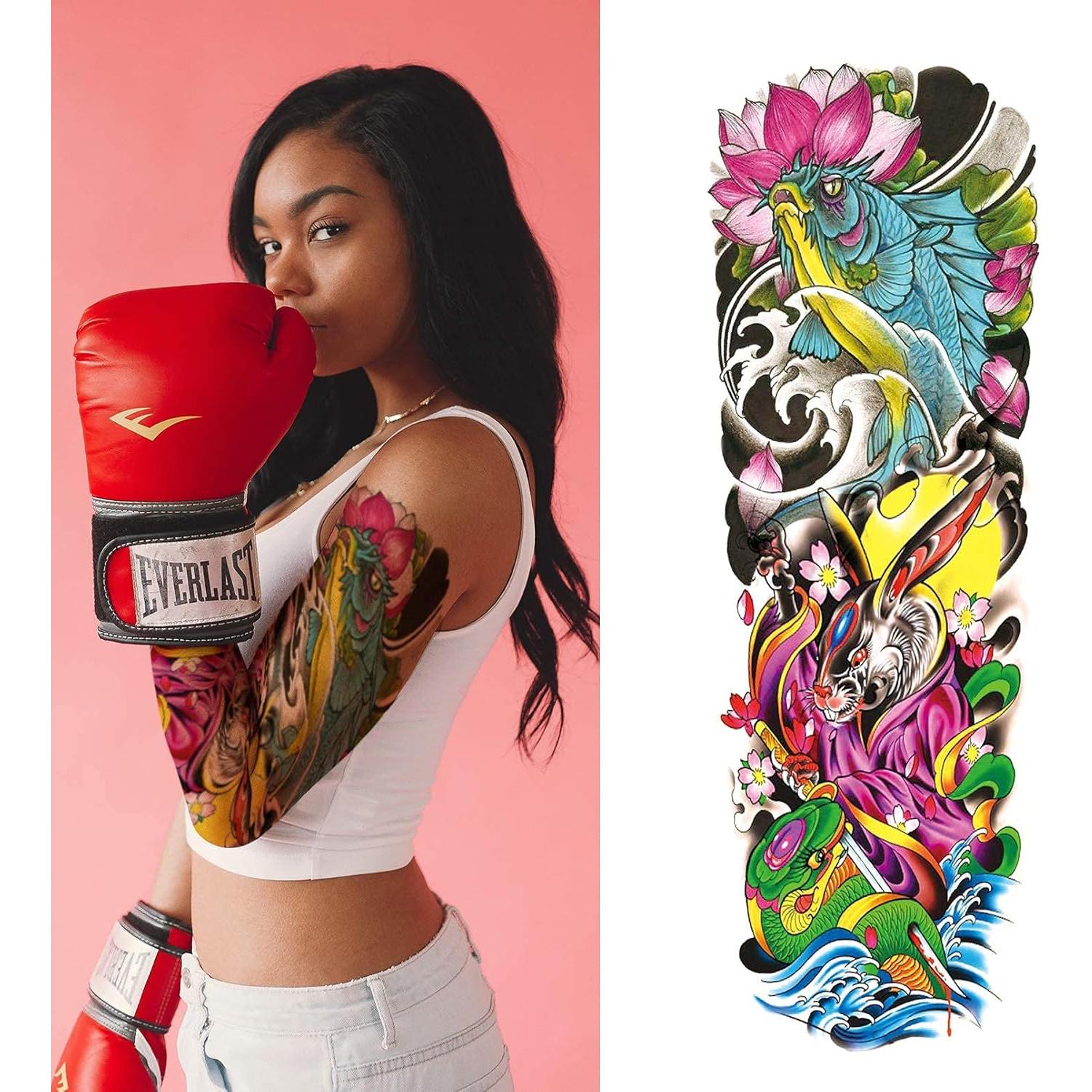 Tatuaje Temporal Aresvns Grande 12 Hojas Resistente al Agua