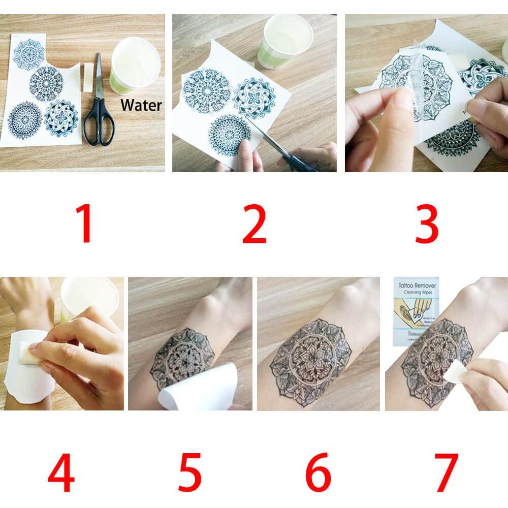 52 Tatuajes Temporales Acuarelados Glaryyears - Set de Mandalas y Mariposas