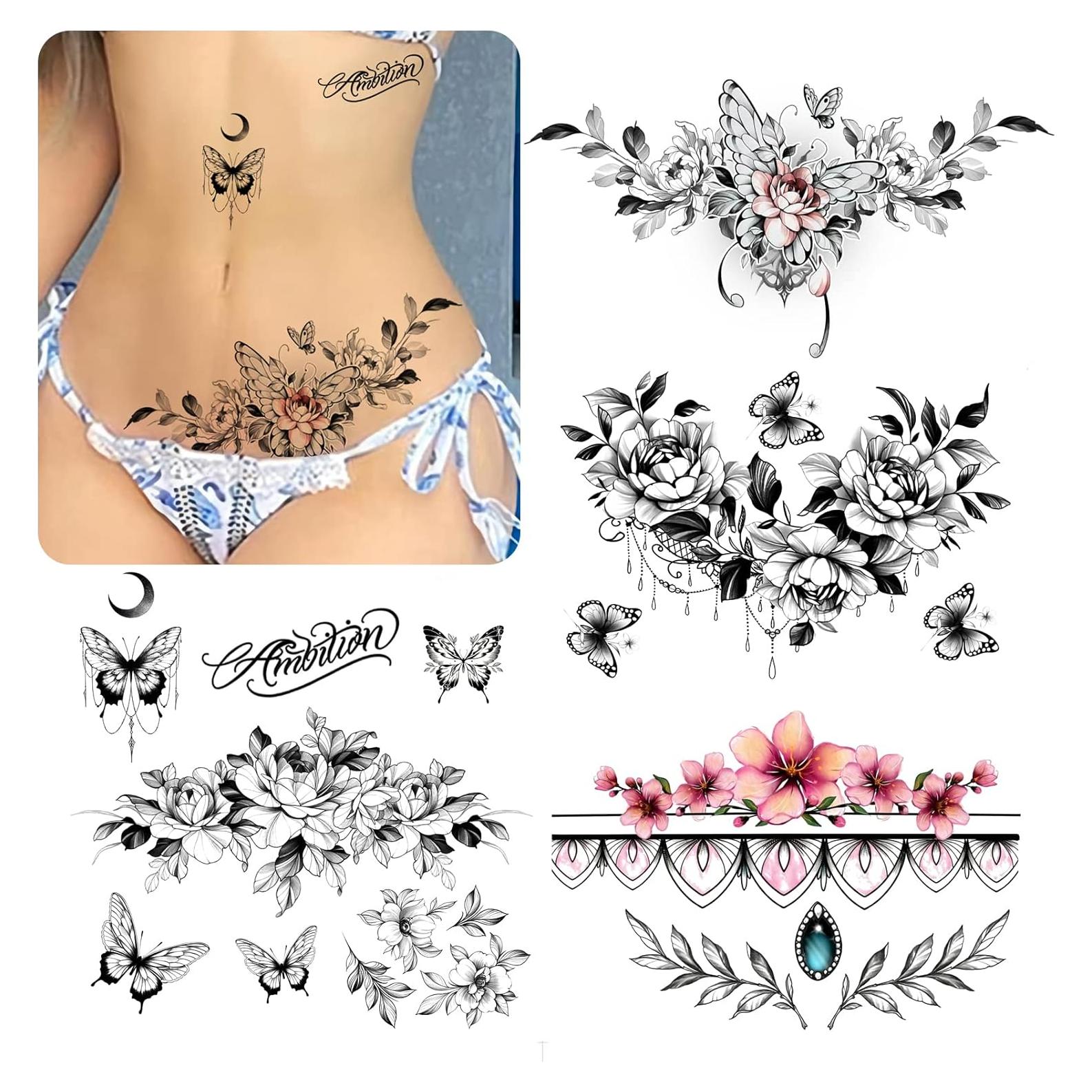 Conjunto de Tatuajes Temporales Sexy Roarhowl Diseño 3