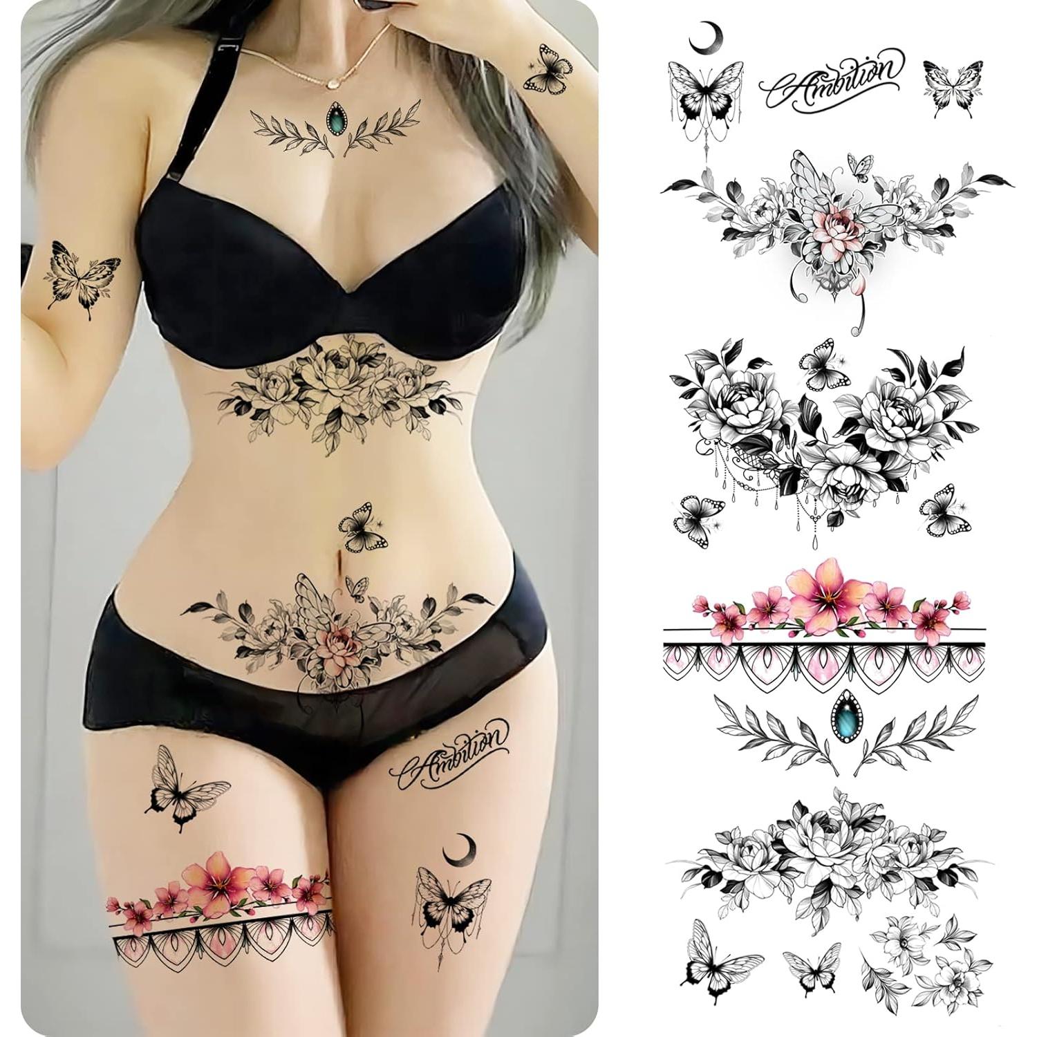 Conjunto de Tatuajes Temporales Sexy Roarhowl Diseño 3