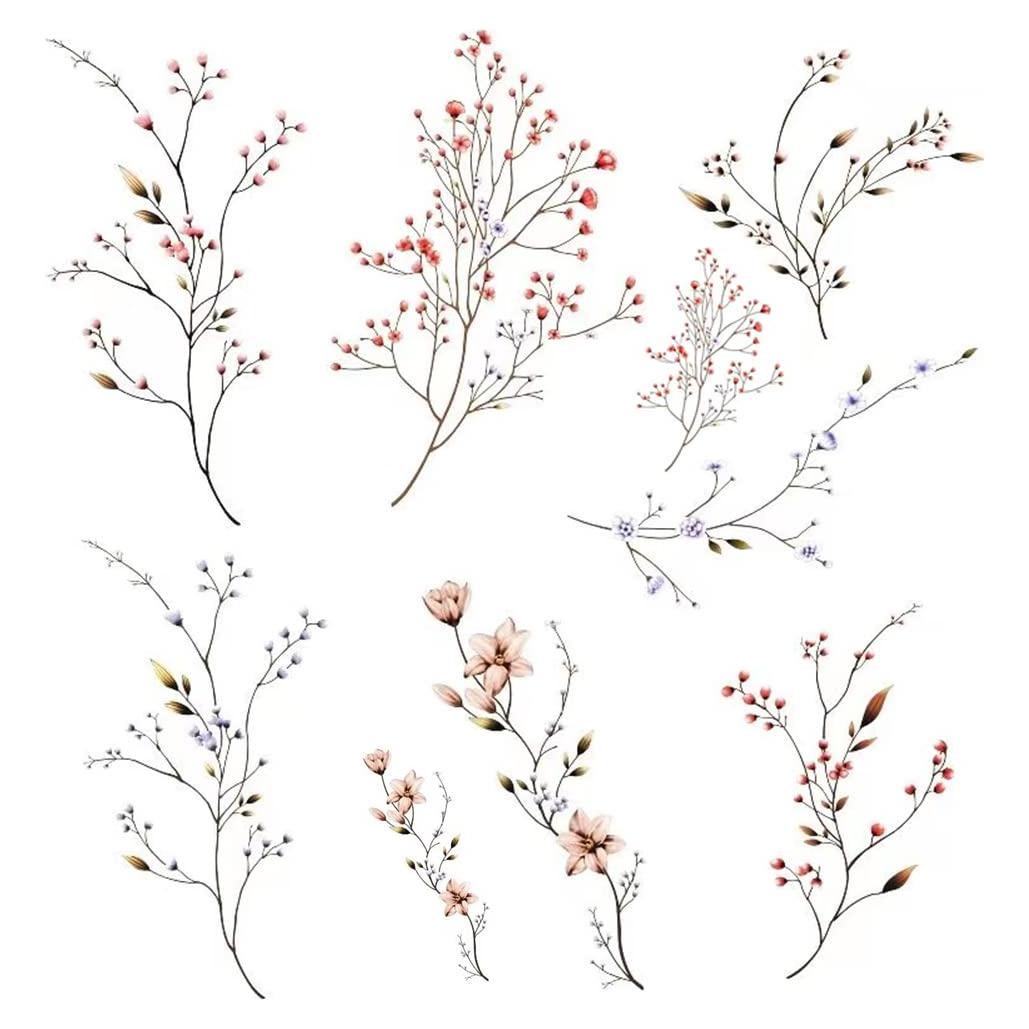 Tatuajes Temporales Impermeables SK Angel - Gypsophila Coloridos