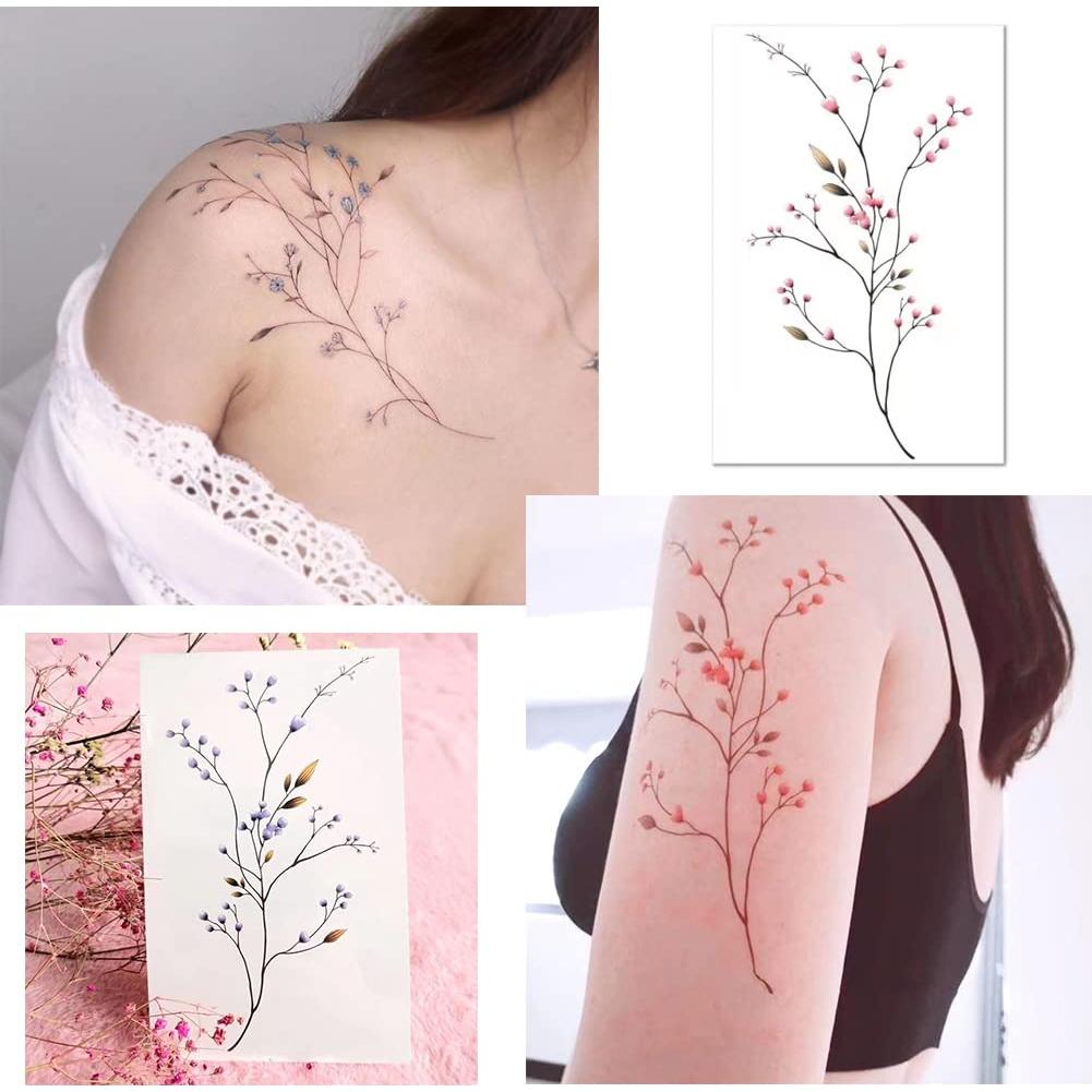 Tatuajes Temporales Impermeables SK Angel - Gypsophila Coloridos