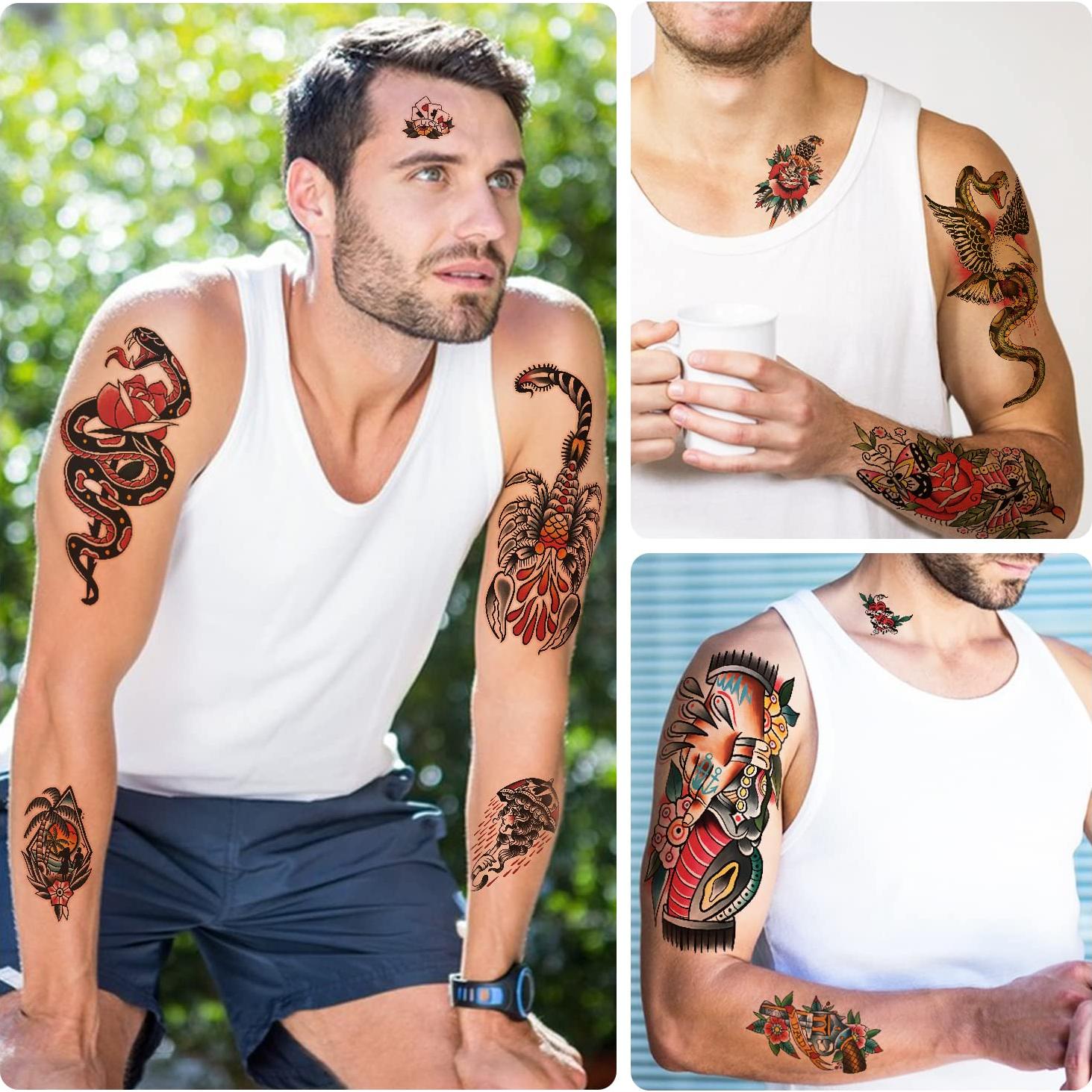 77 Hojas Tatuajes Temporales Clásicos Prestiun - Estilo Vieja Escuela