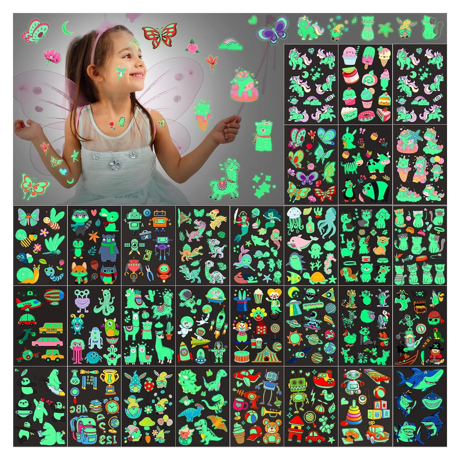 Tatuajes Temporales Brillantes Sinmoe 30 Hojas 400 Piezas