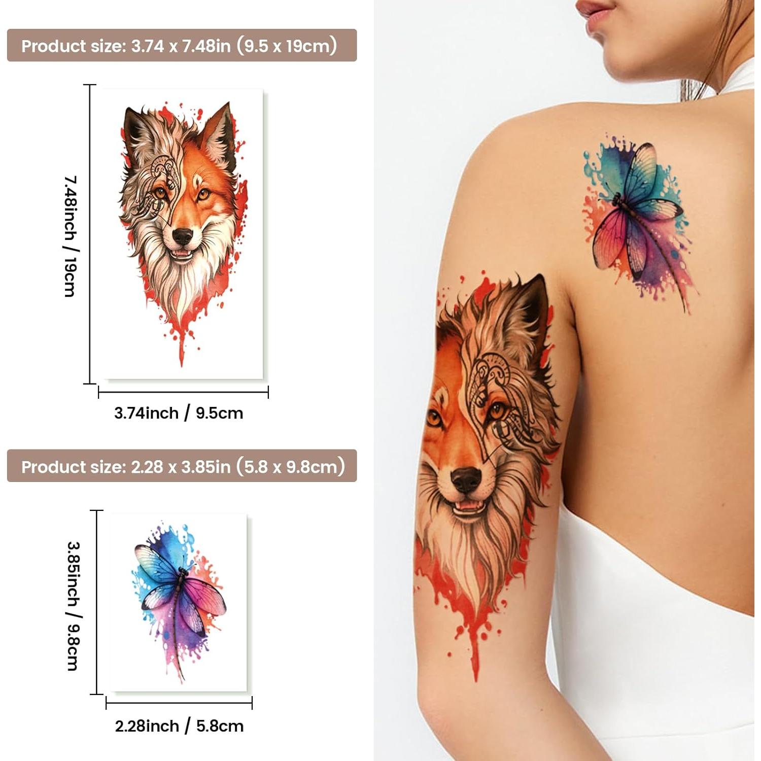 77 Hojas Tatuajes Temporales BASIFA Acuarela Impermeables