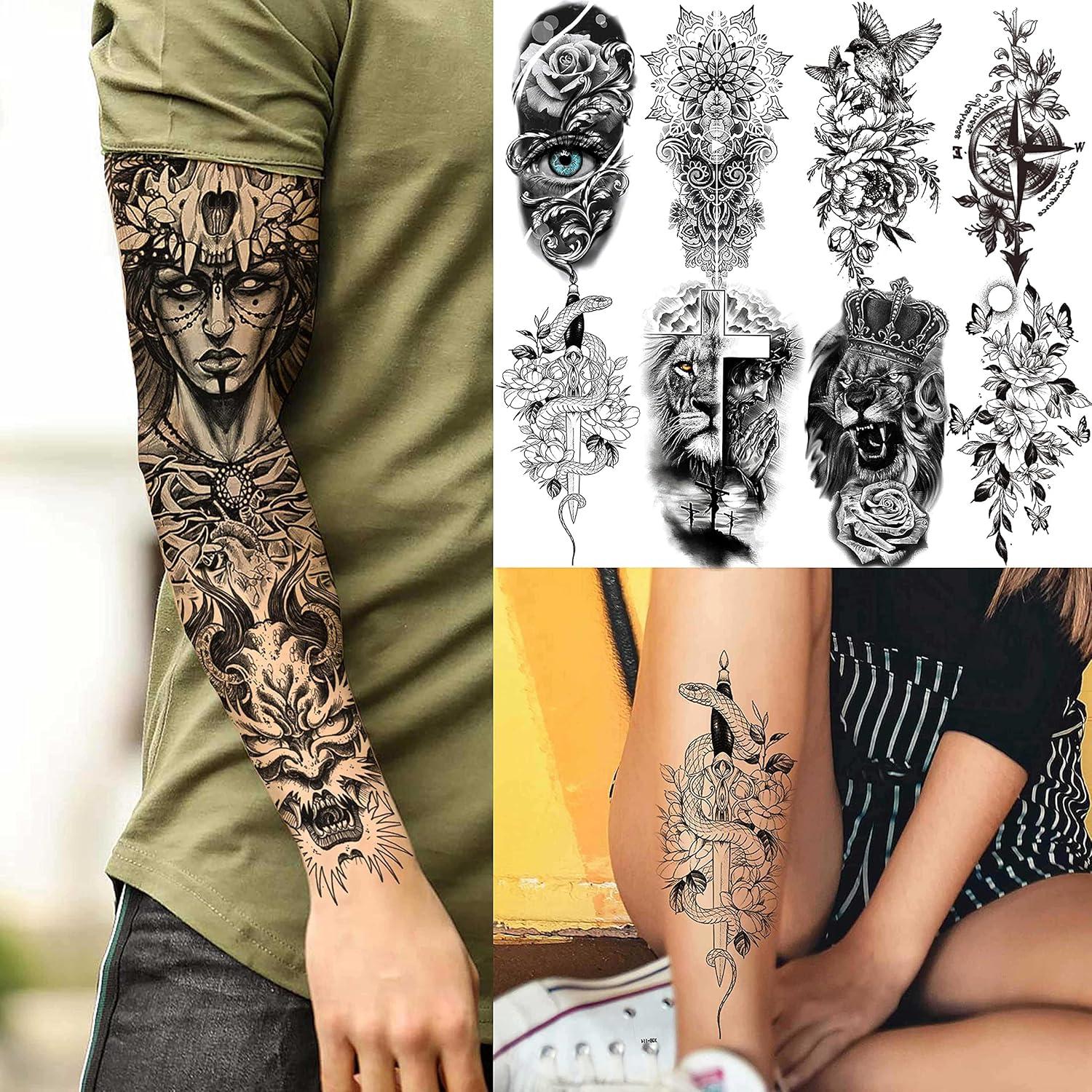 Tatuajes Temporales COKTAK 21 Hojas Manga Completa 3D