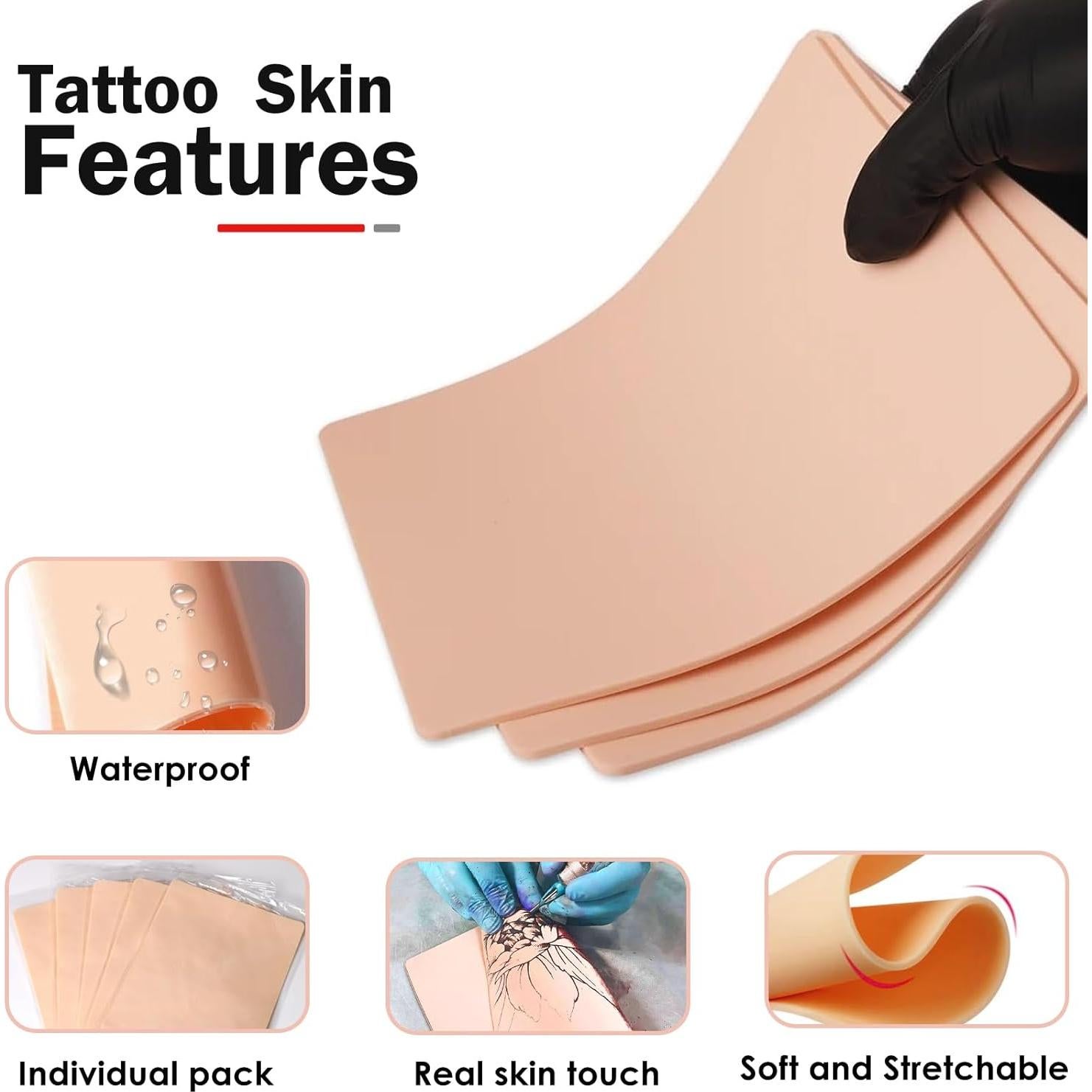 10 Piezas Piel de Tatuaje Urknall 3mm Doble Cara para Práctica