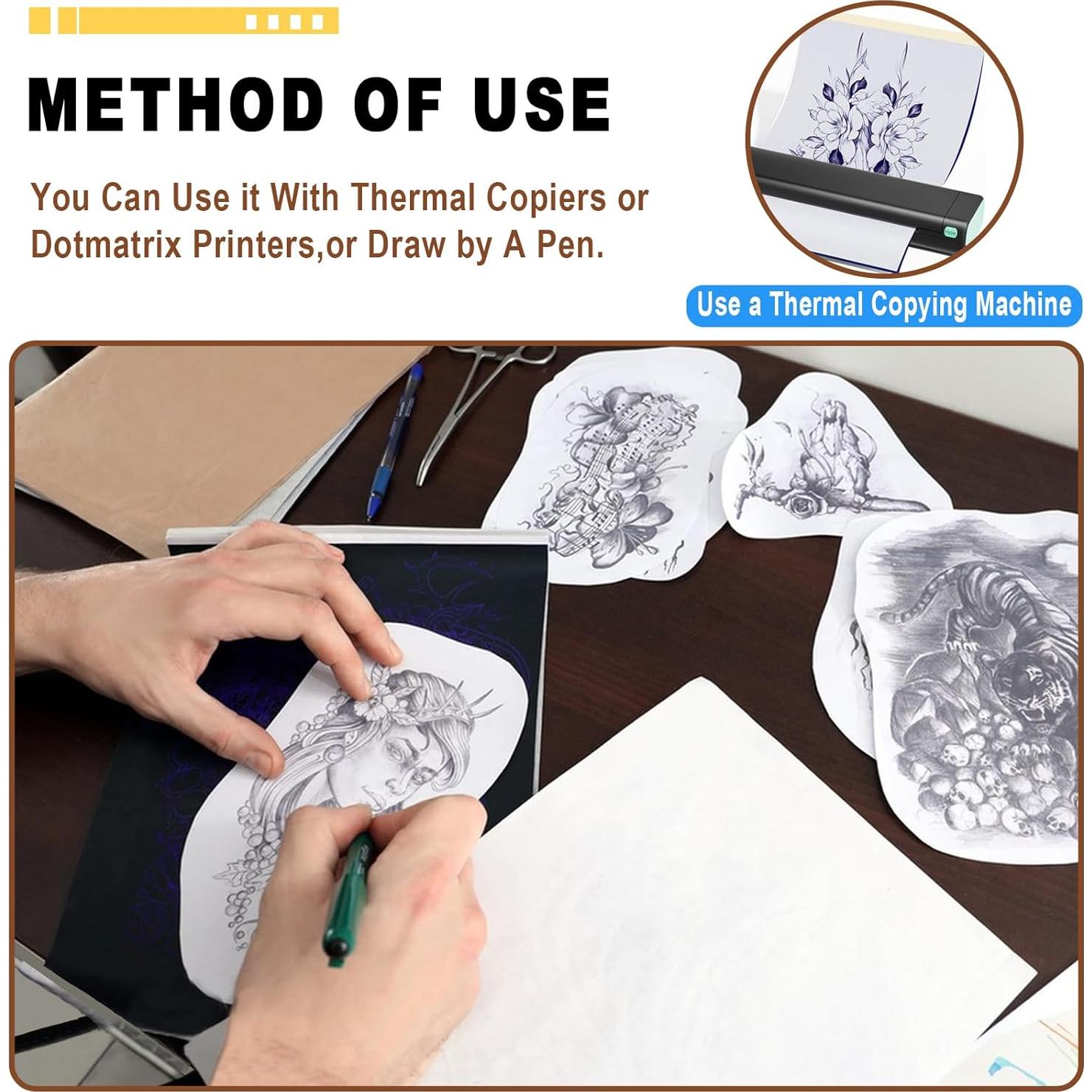 15 Piezas Pieles de Práctica de Tatuaje y Papel de Transferencia