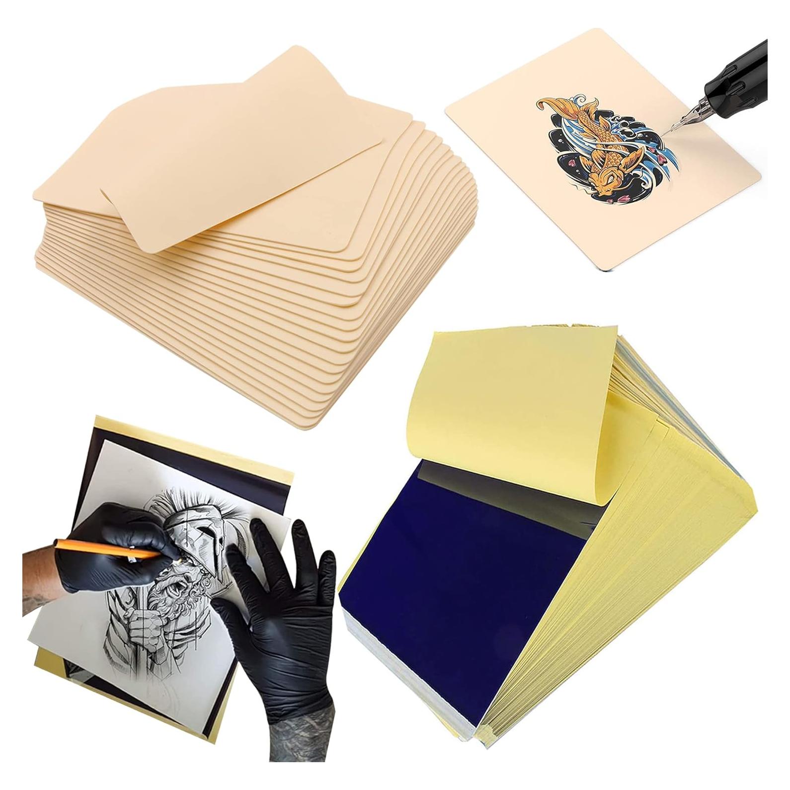 Kit de Práctica de Tatuaje Rayyl - 5 Pieles + 15 Papeles