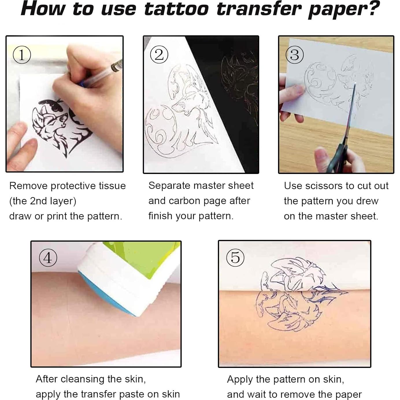 Kit de Práctica de Tatuaje Rayyl - 5 Pieles + 15 Papeles