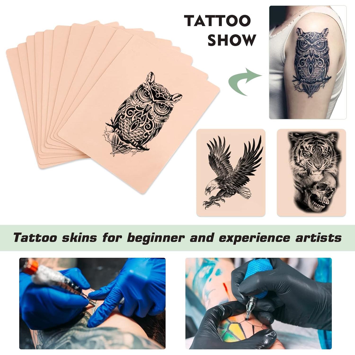 Kit de Práctica de Tatuaje Rayyl - 5 Pieles + 15 Papeles