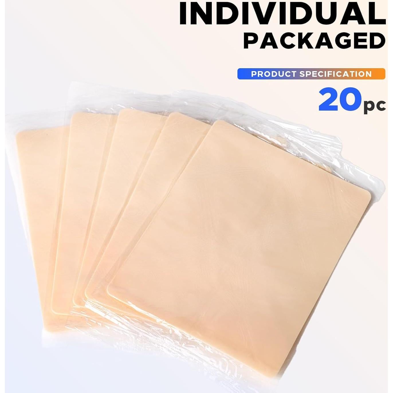20 Piezas Piel de Práctica de Tatuaje NAQASE 15x20cm Doble Cara