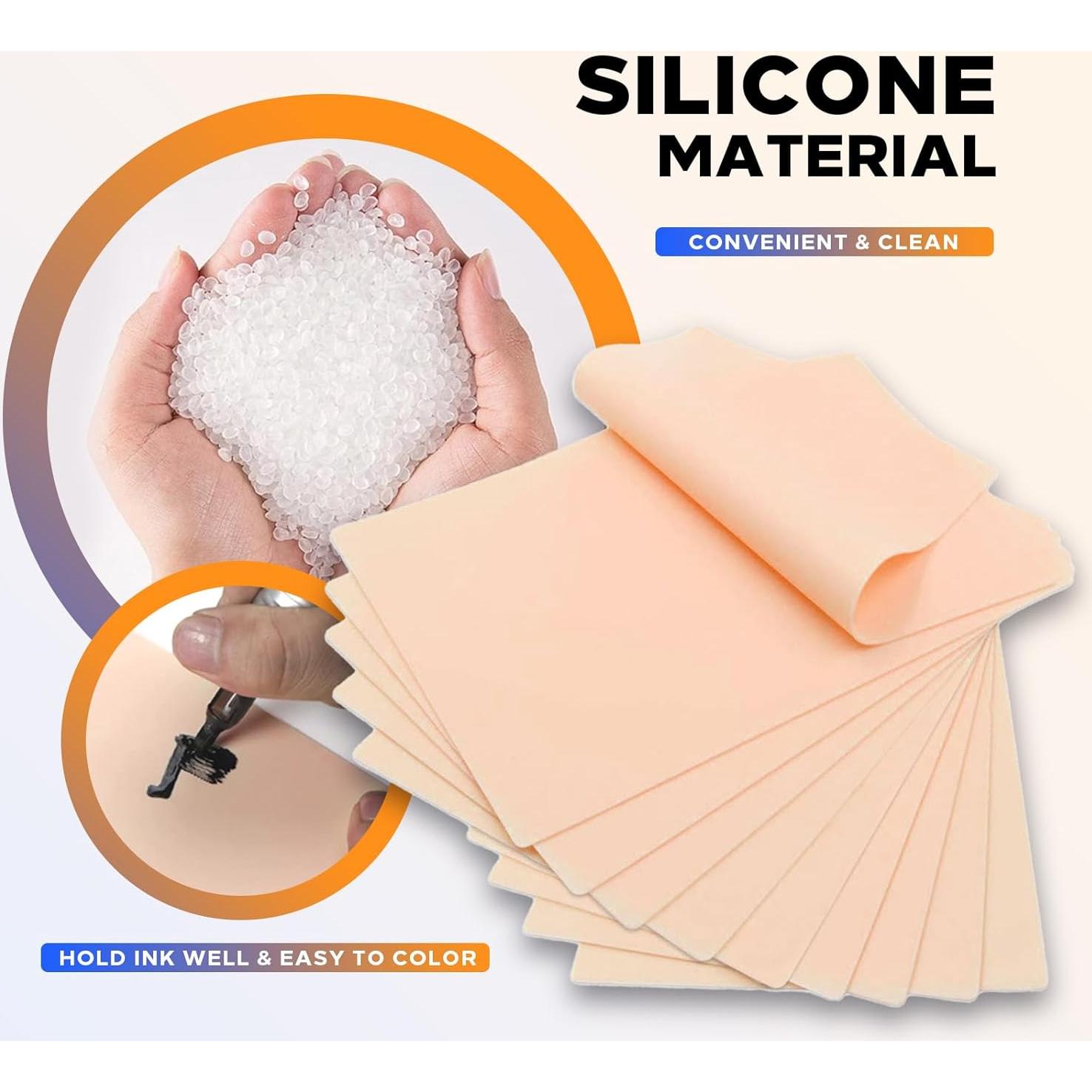 20 Piezas Piel de Práctica de Tatuaje NAQASE 15x20cm Doble Cara