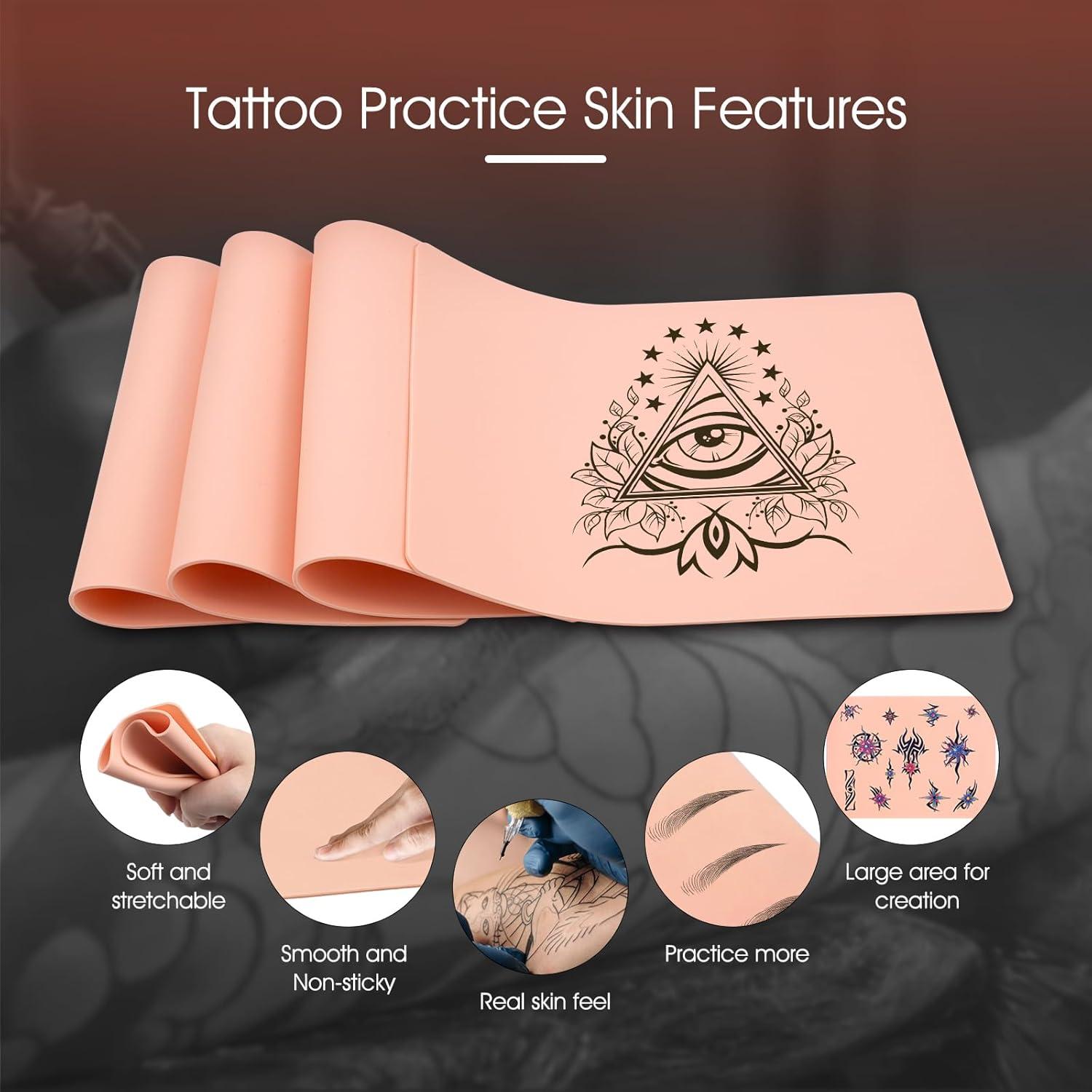 11 Piezas Pieles de Práctica de Tatuaje Kulwoyi 1.5mm Doble Cara