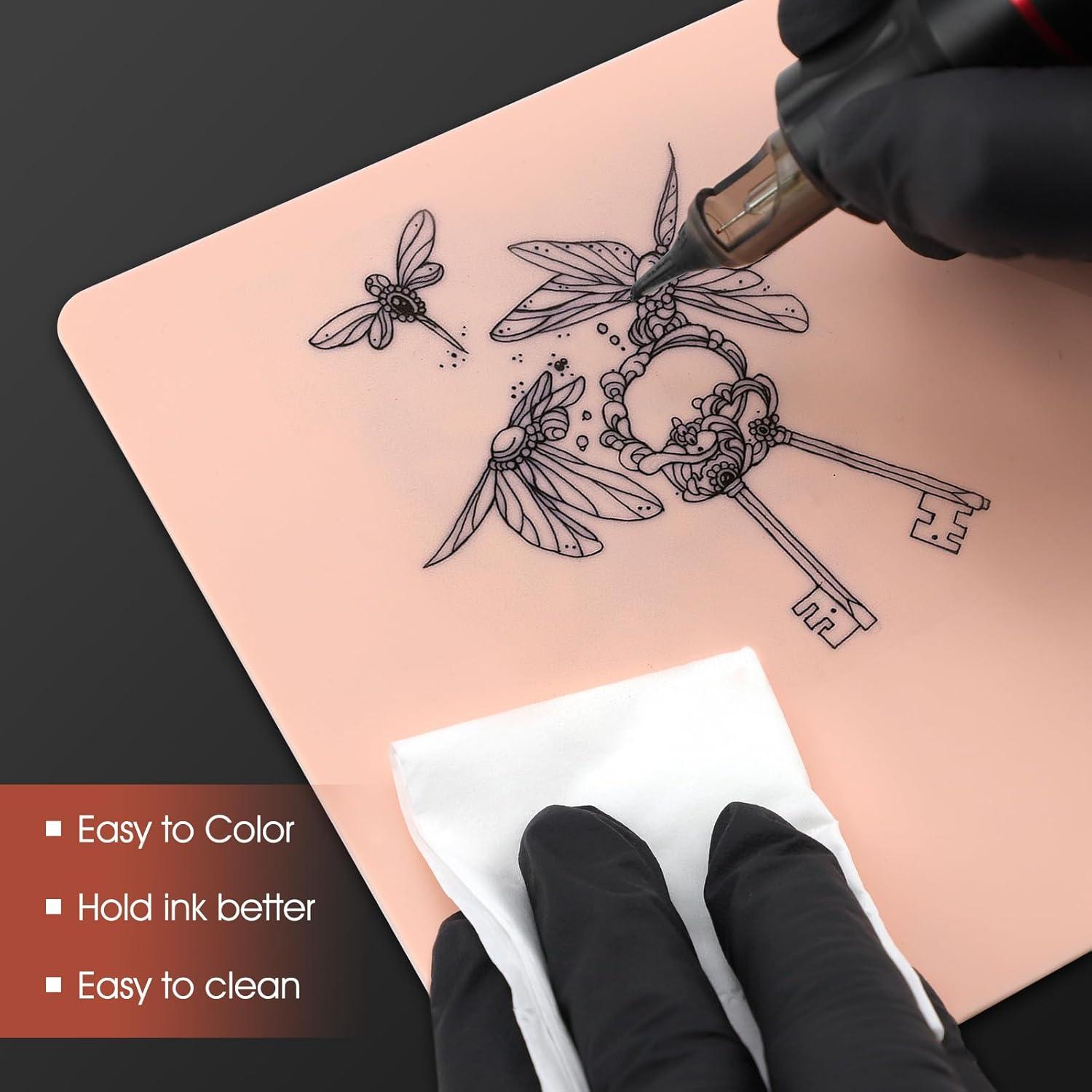 11 Piezas Pieles de Práctica de Tatuaje Kulwoyi 1.5mm Doble Cara