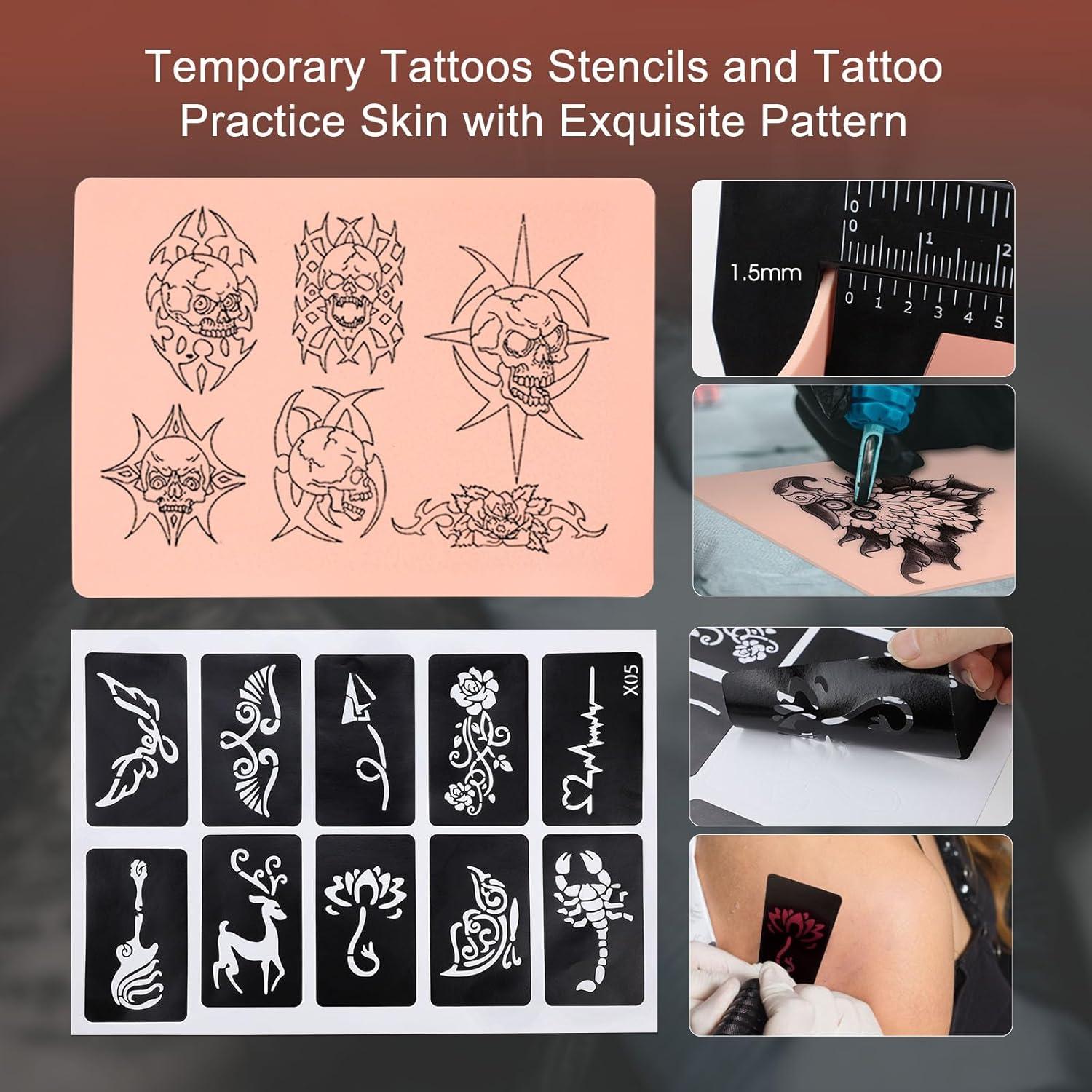 11 Piezas Pieles de Práctica de Tatuaje Kulwoyi 1.5mm Doble Cara