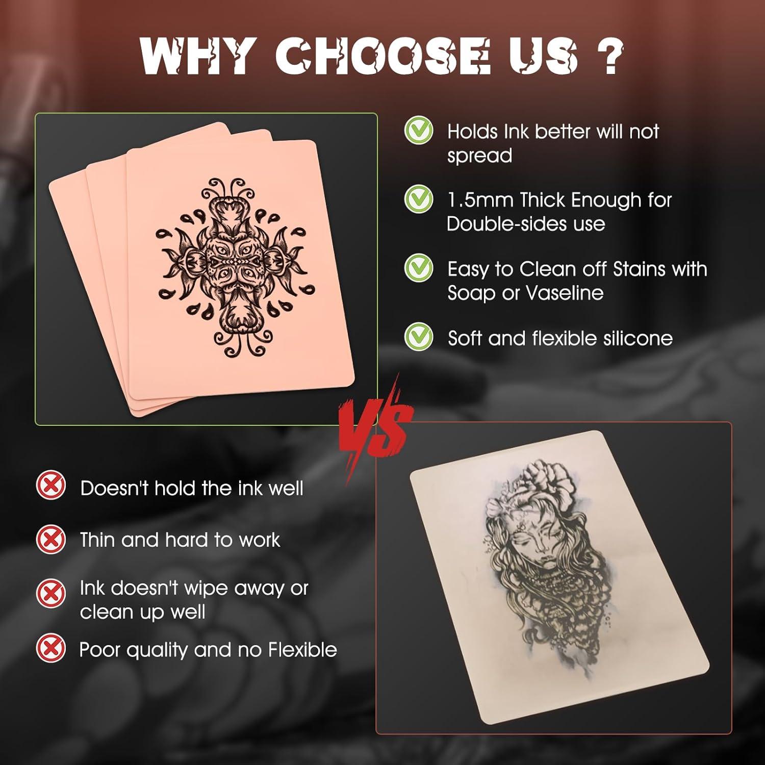 11 Piezas Pieles de Práctica de Tatuaje Kulwoyi 1.5mm Doble Cara