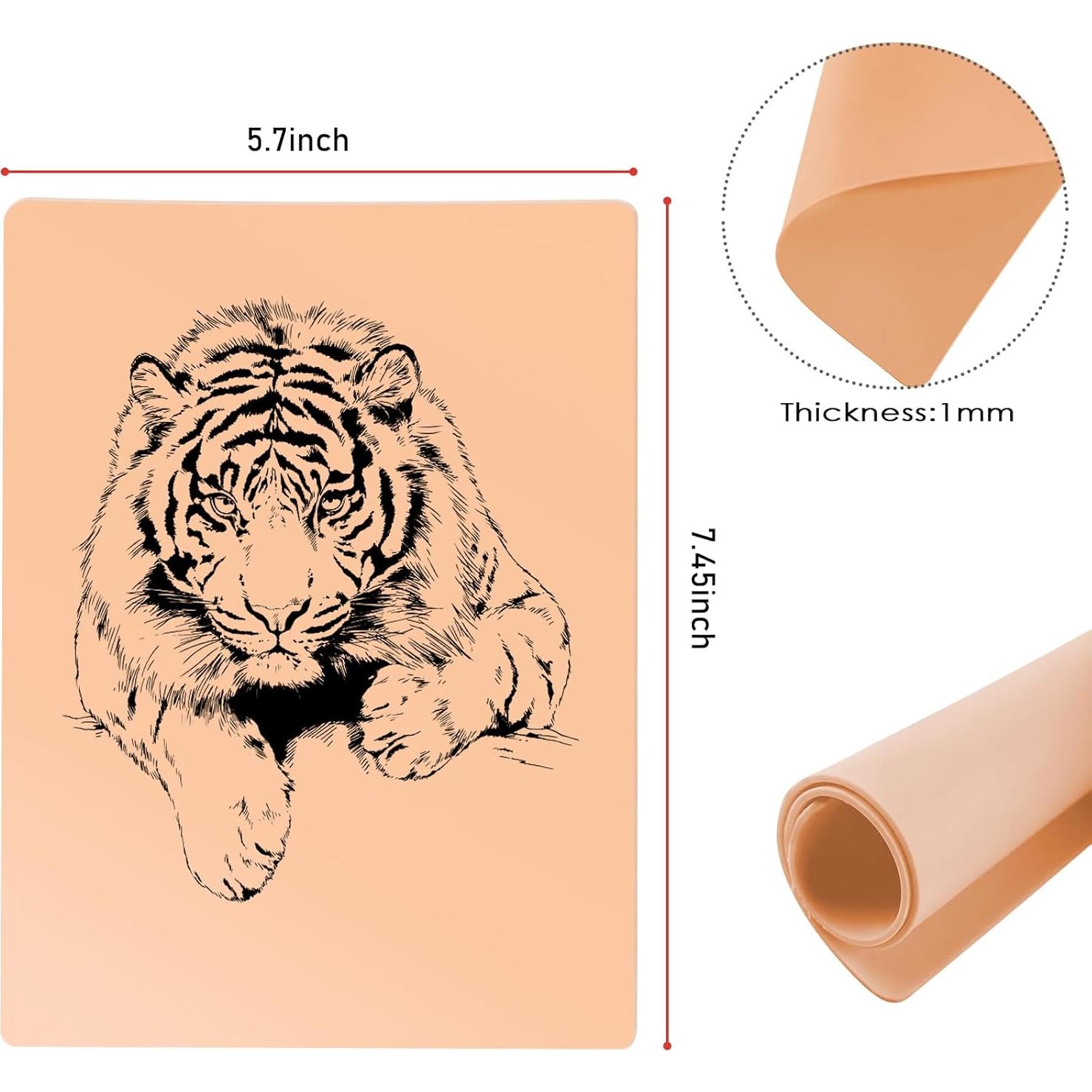 Piel de Práctica para Tatuajes maseyboc 10 Piezas Flexible 20x15cm