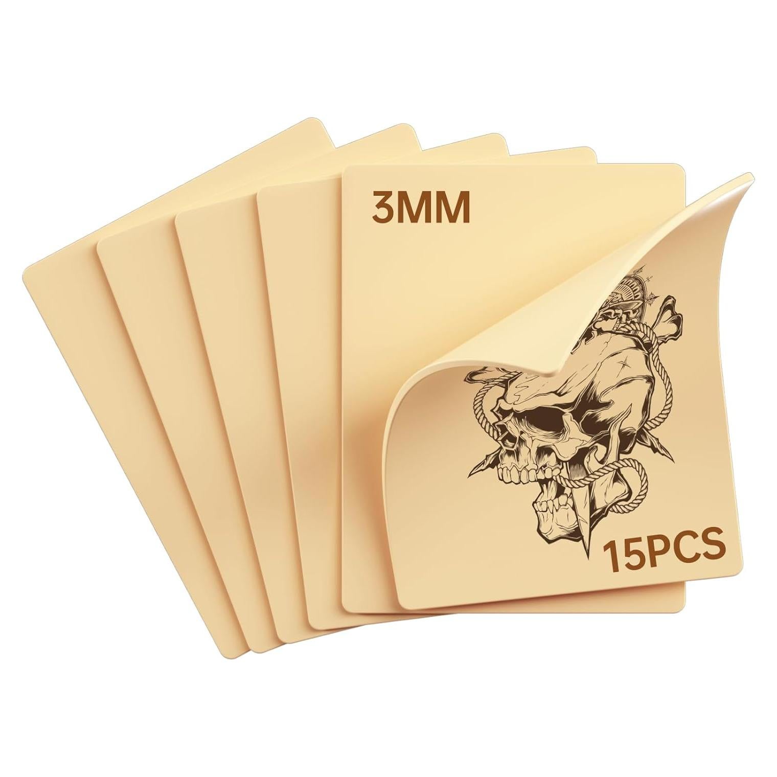 Piel de práctica para tatuajes Soposuky 15 piezas 20x15 cm