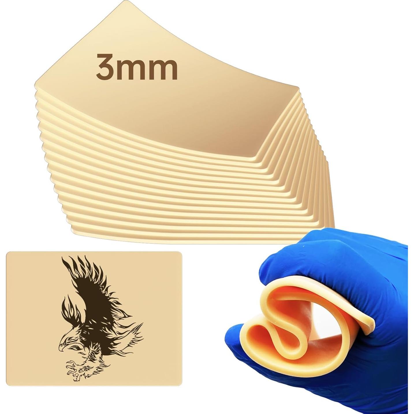 Piel de práctica para tatuajes Soposuky 15 piezas 20x15 cm