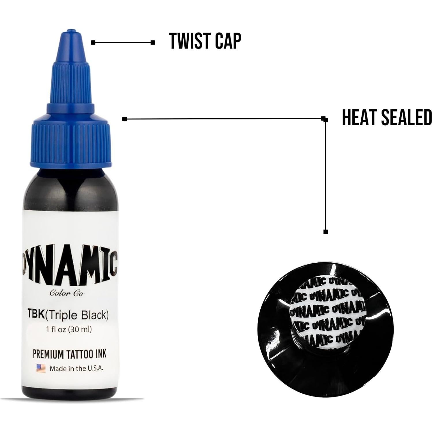 Botella de Tinta Negra Dynamic Color Co 1oz Vegana