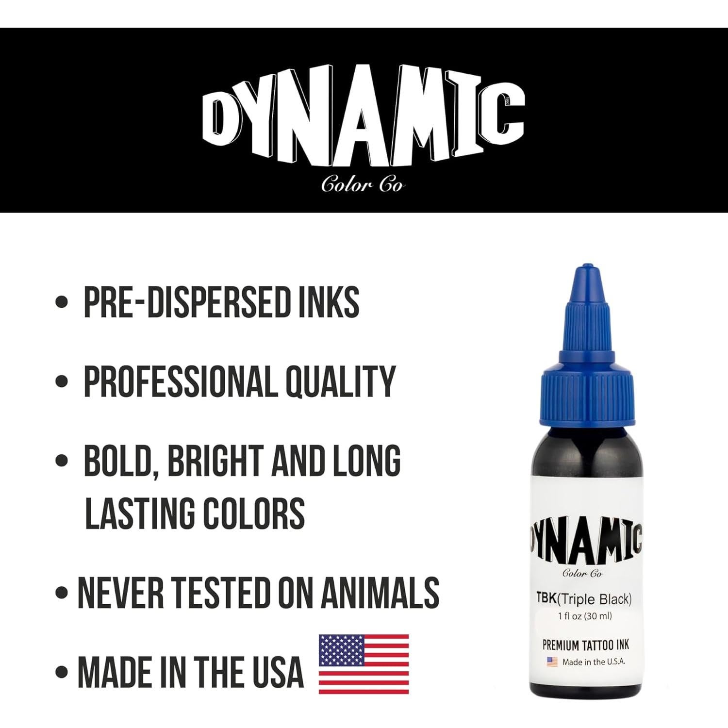 Botella de Tinta Negra Dynamic Color Co 1oz Vegana