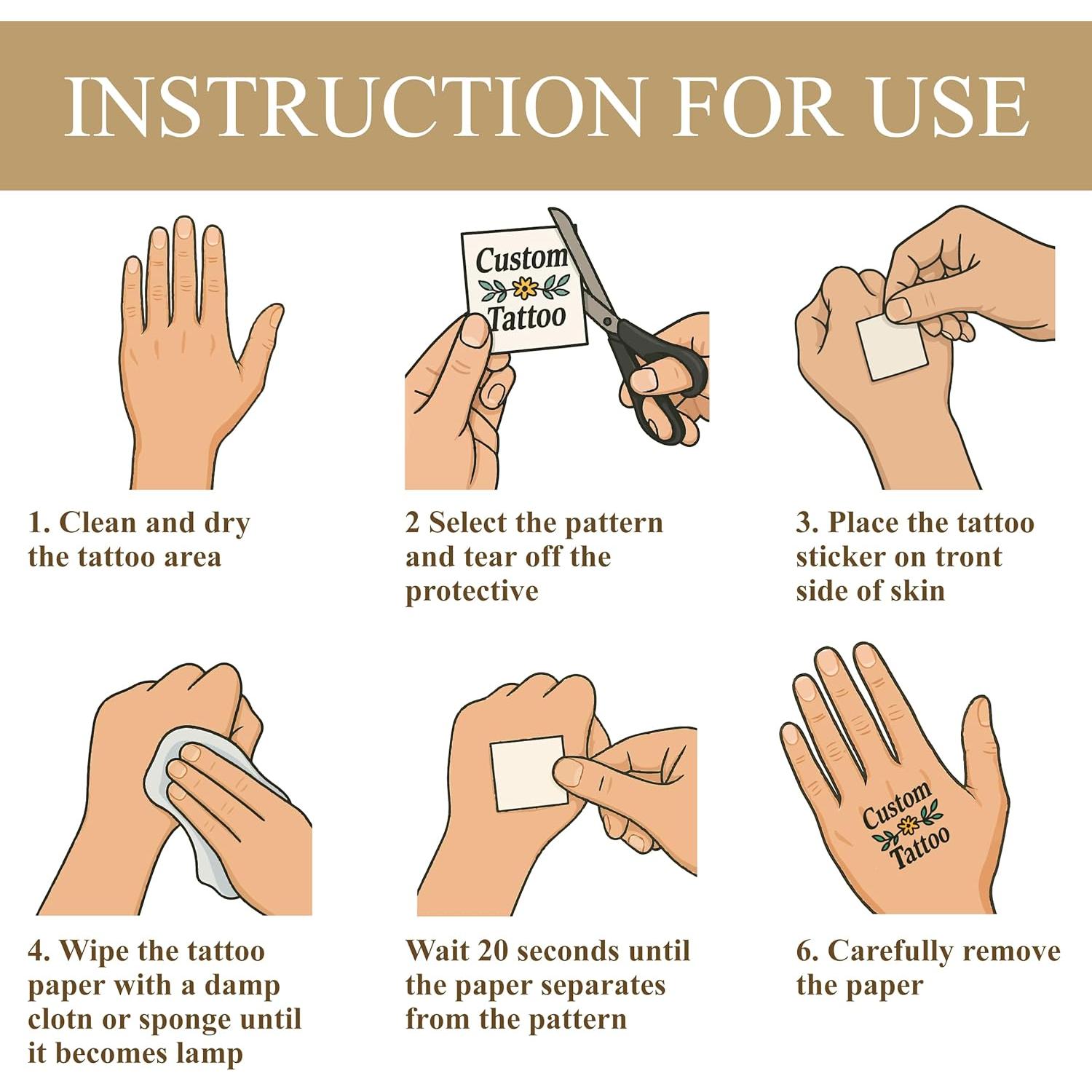 Tatuajes Temporales Personalizados Yabluco - Impermeables para Adultos