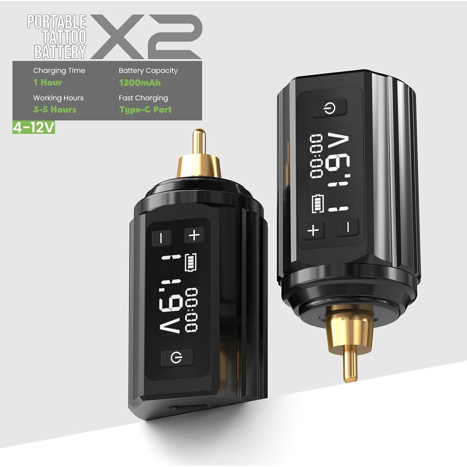 Kit de Tatuaje Inalámbrico Wormhole 81PCS con 2 Baterías 1200mAh