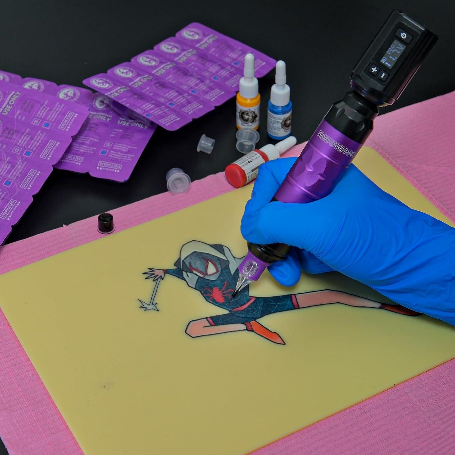 Kit de Tatuaje Inalámbrico Wormhole 81PCS con 2 Baterías 1200mAh