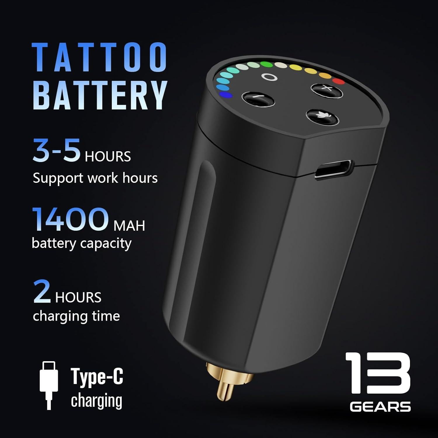 Kit de Tatuaje Inalámbrico STIGMA con Pluma y Batería 1400 mAh