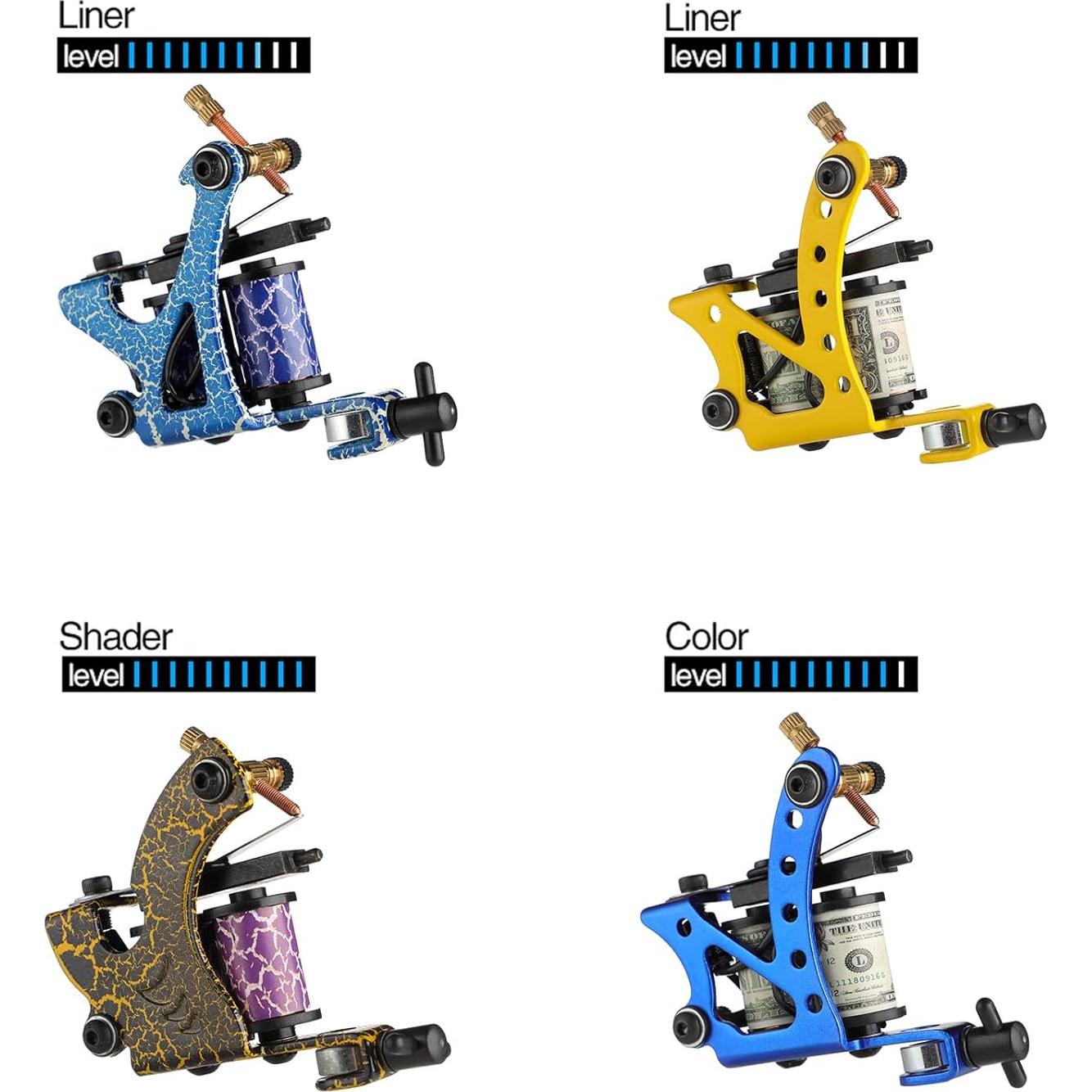 Kit de Tatuaje Completo Solong TK453 - 4 Máquinas, 54 Tintas