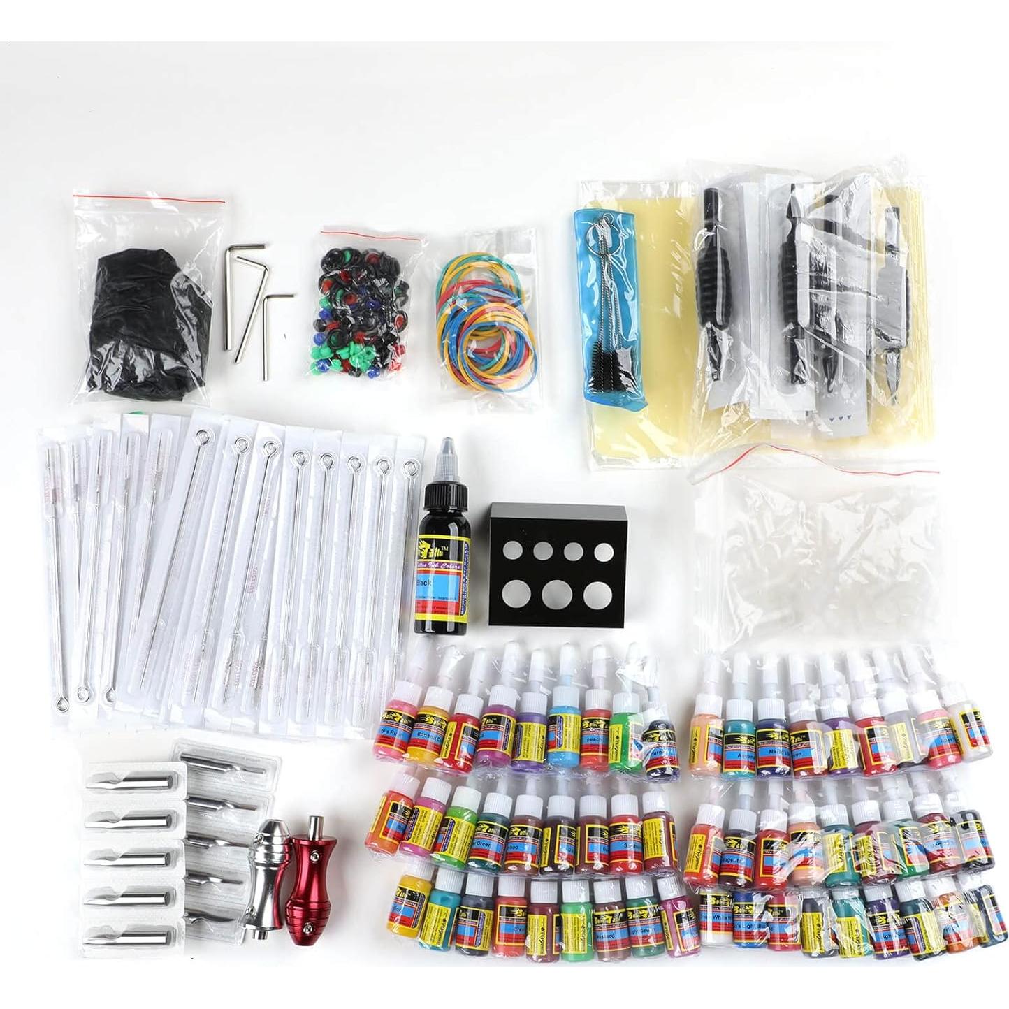 Kit de Tatuaje Completo Solong TK453 - 4 Máquinas, 54 Tintas